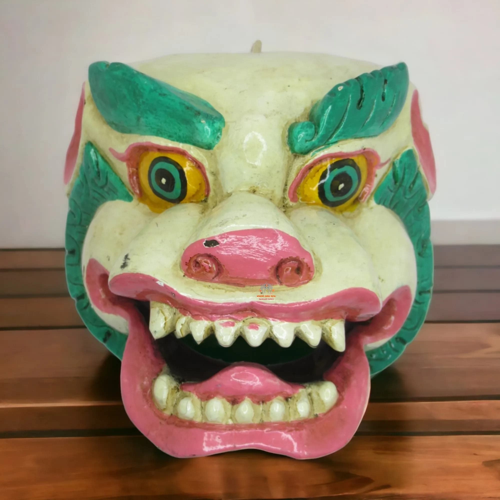 Snow lion Wooden Mask