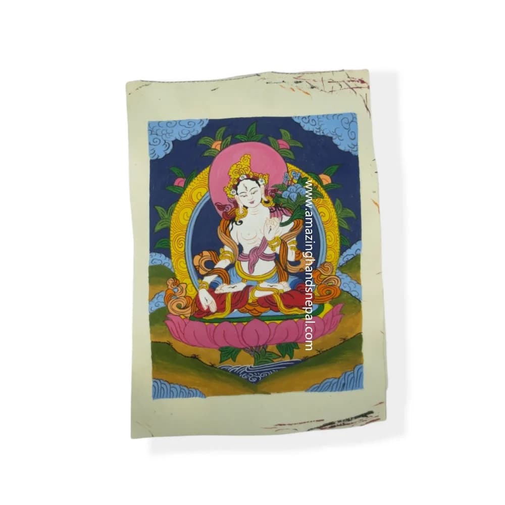 White Tara Thangka Painting