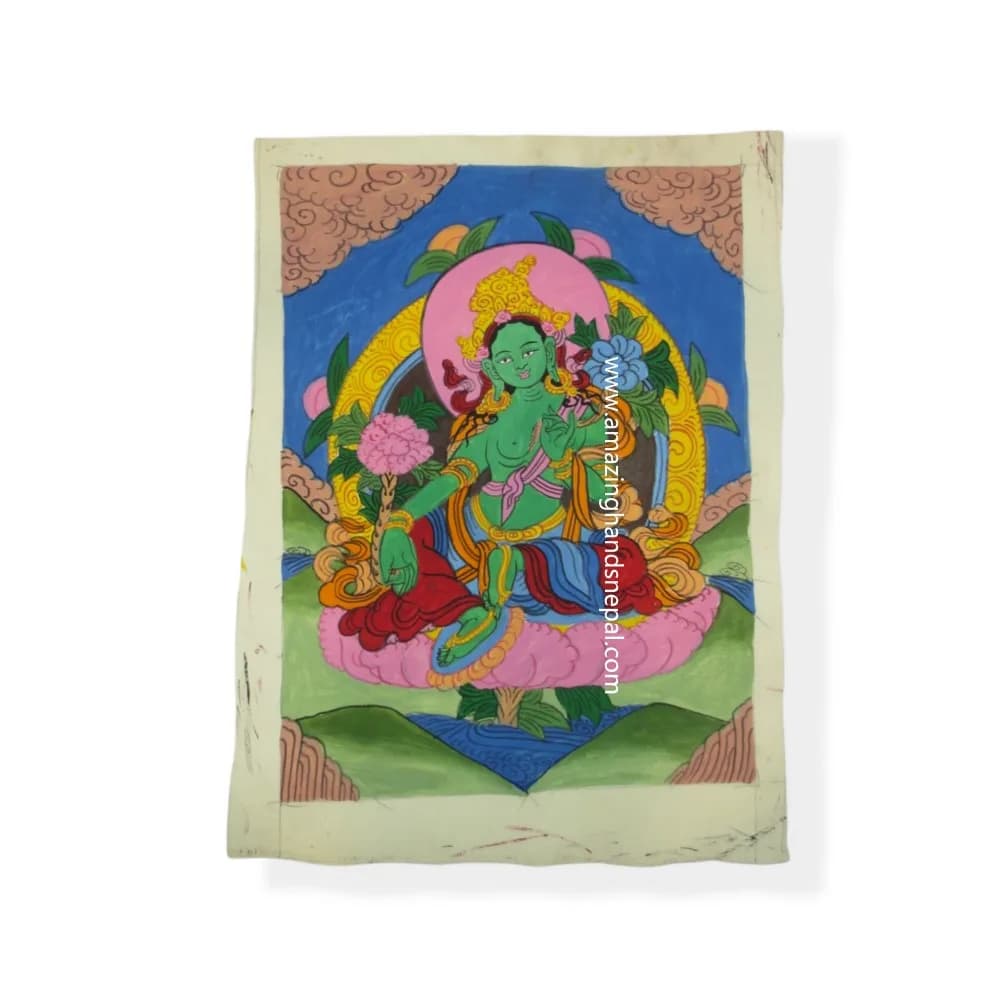 Green Tara Thangka Painting
