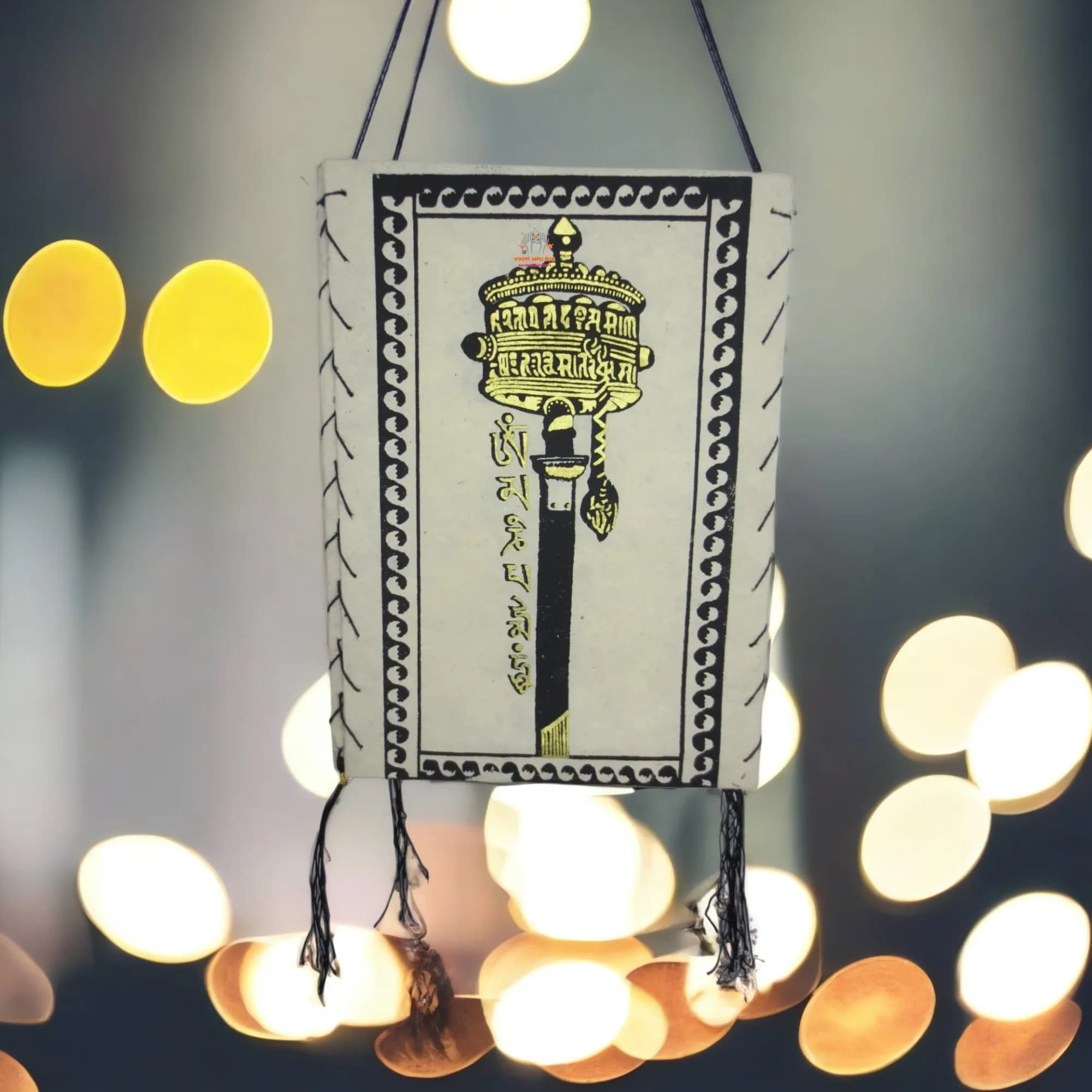 Prayer Wheel Lokta Lampshade