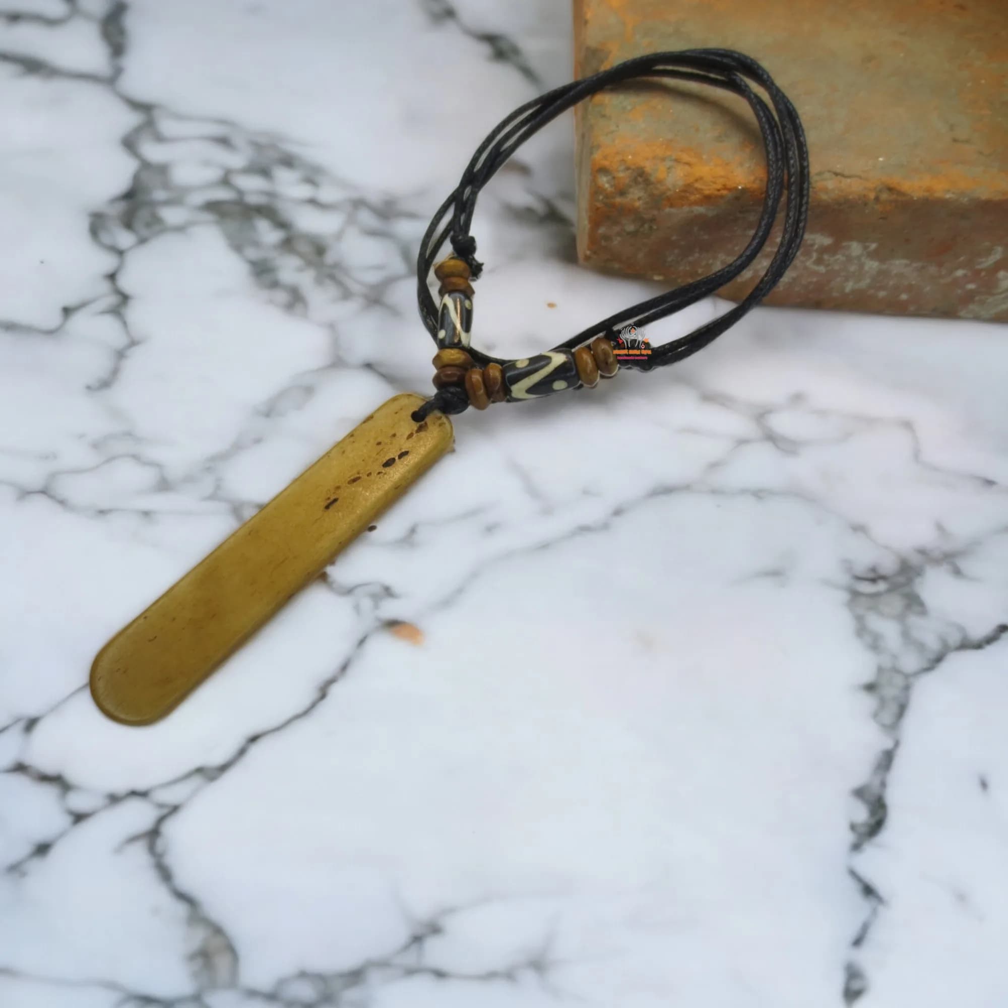 Mantra Carved Necklace