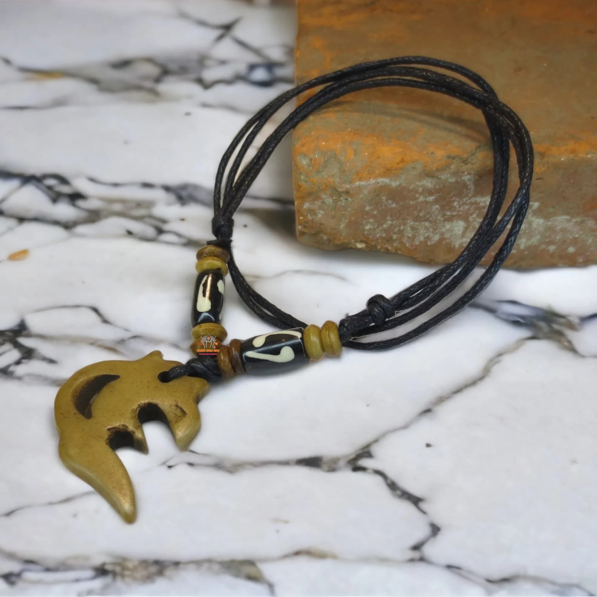 Yoga Om Bone Necklace