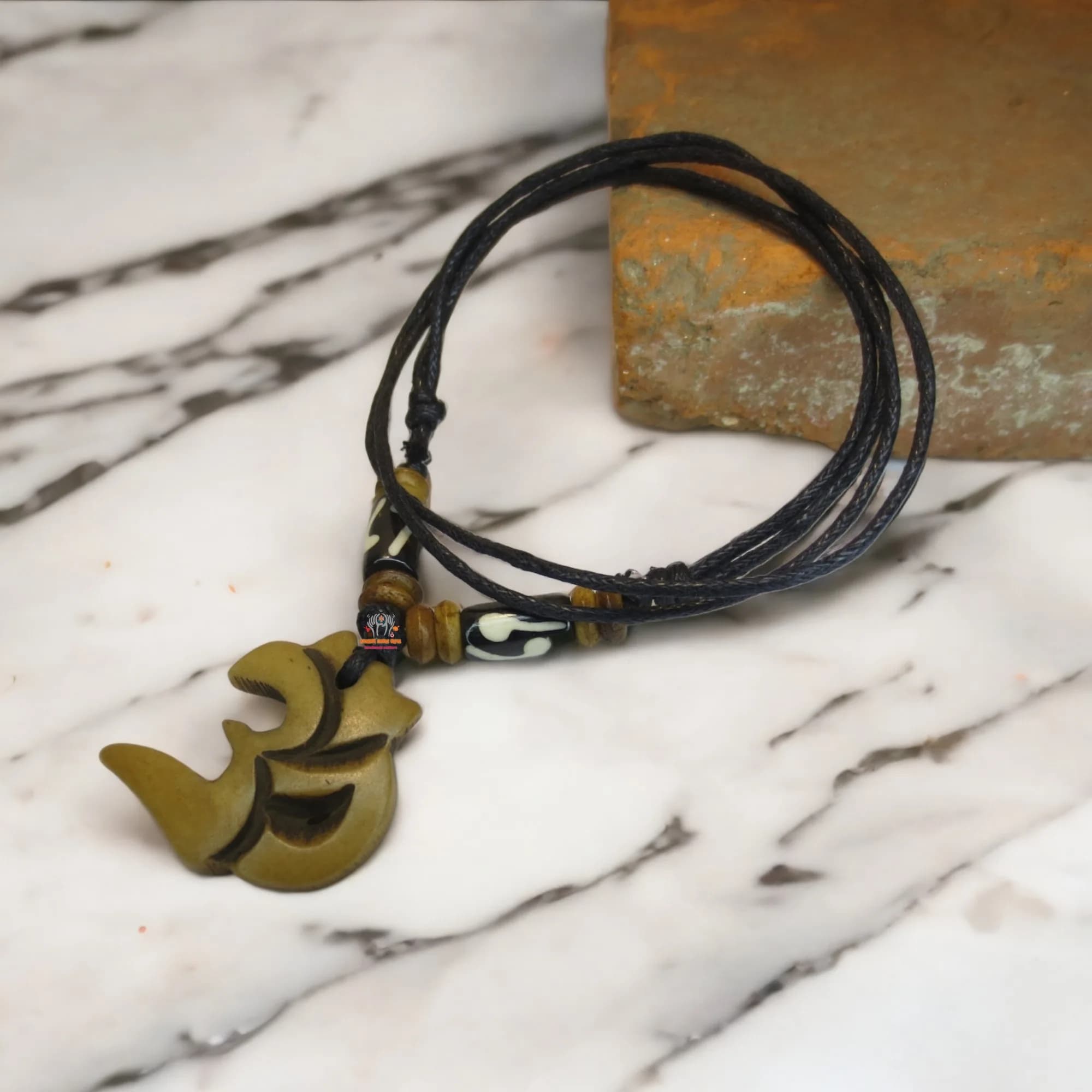 Yoga Om Bone Necklace