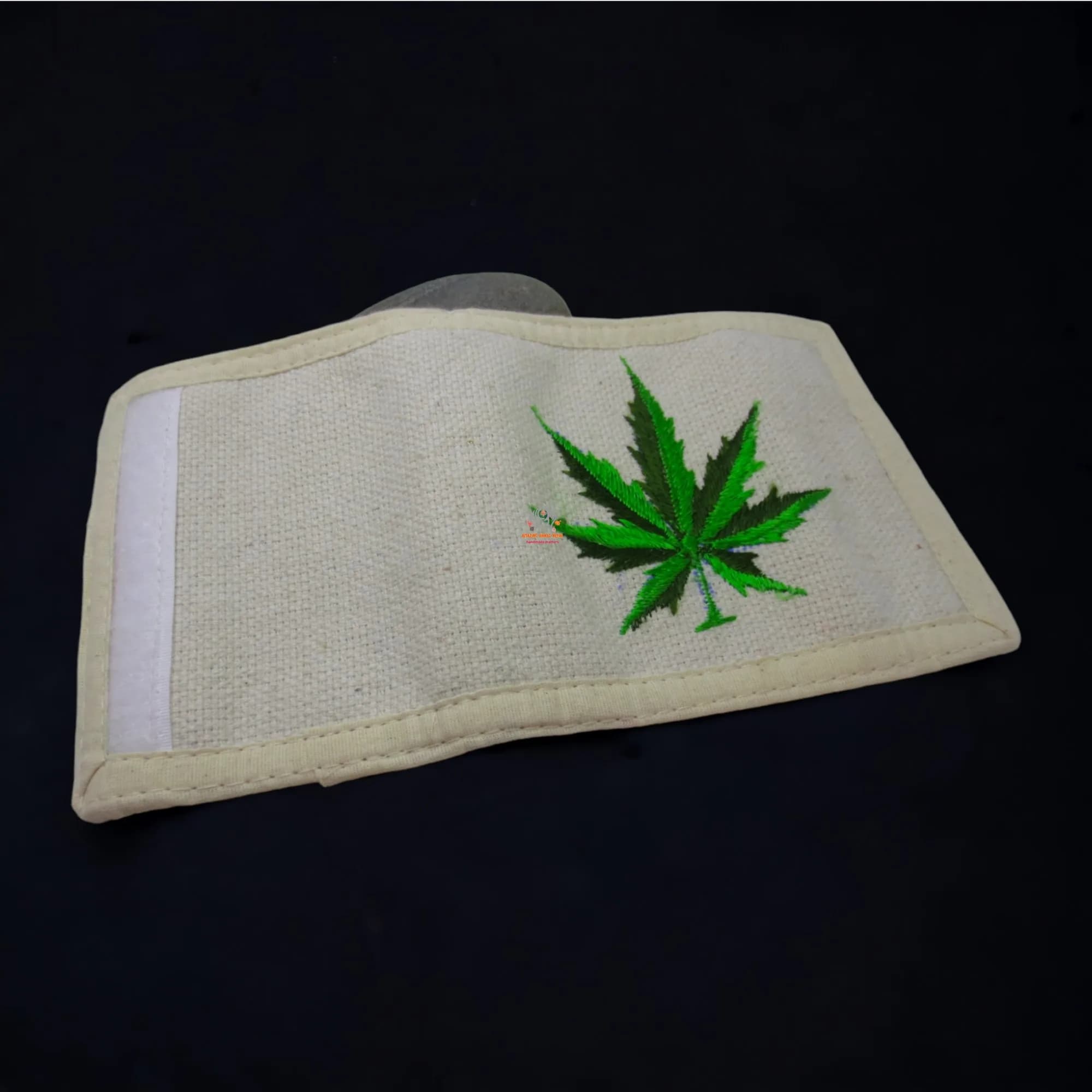 Hemp Leaf Embroidered Wallet