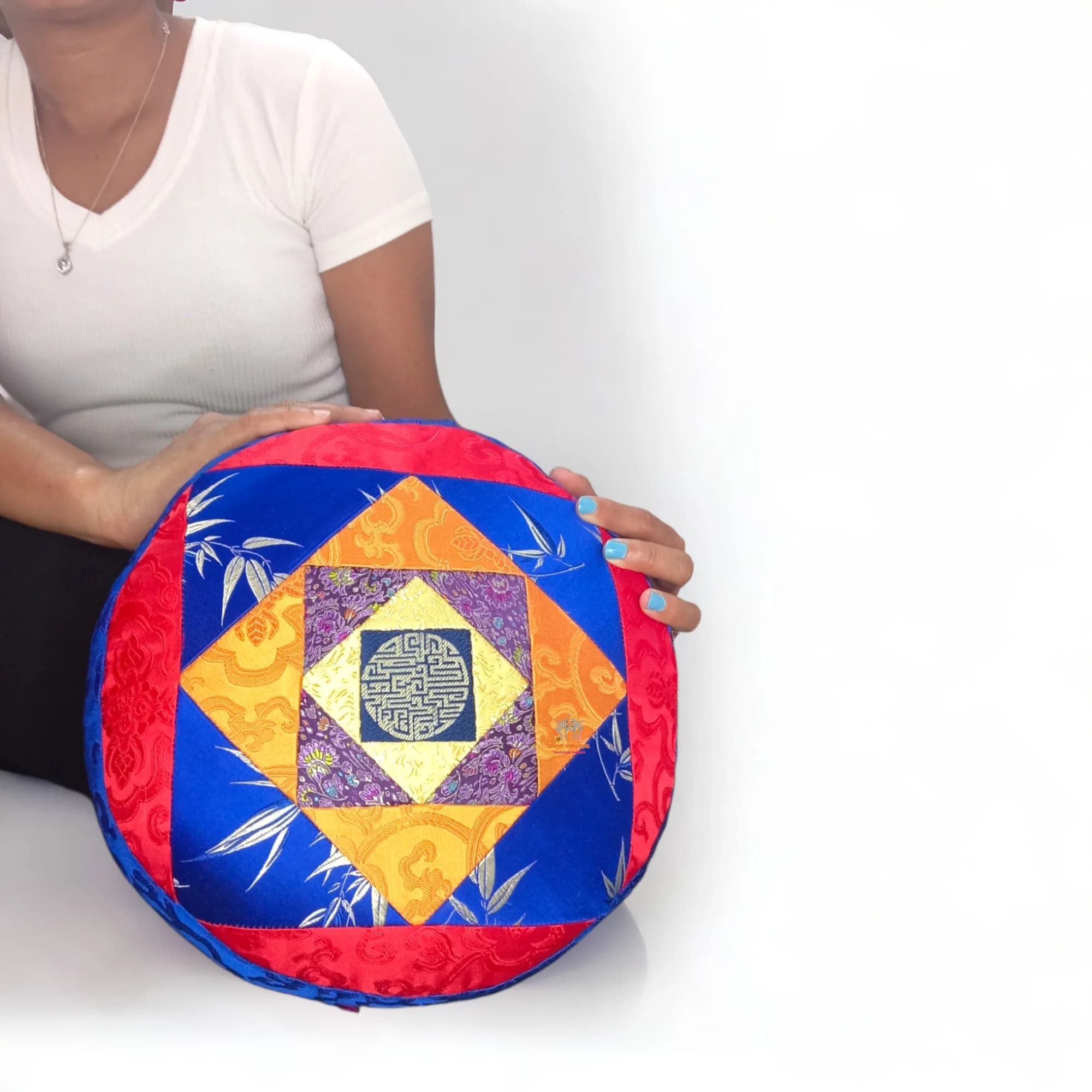 Quilt Brocade Meditation Cushion