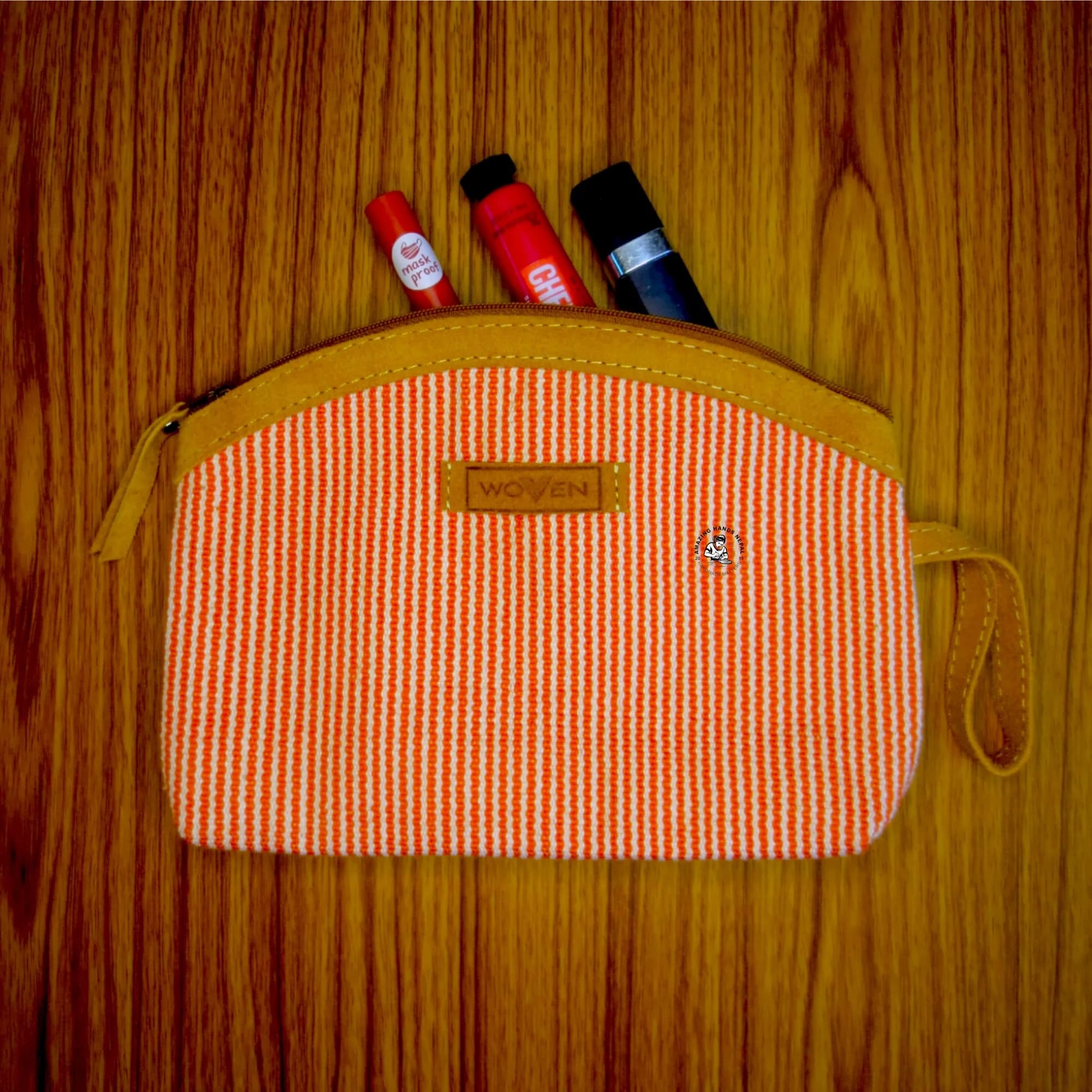 Woven Basic Leather Pouch