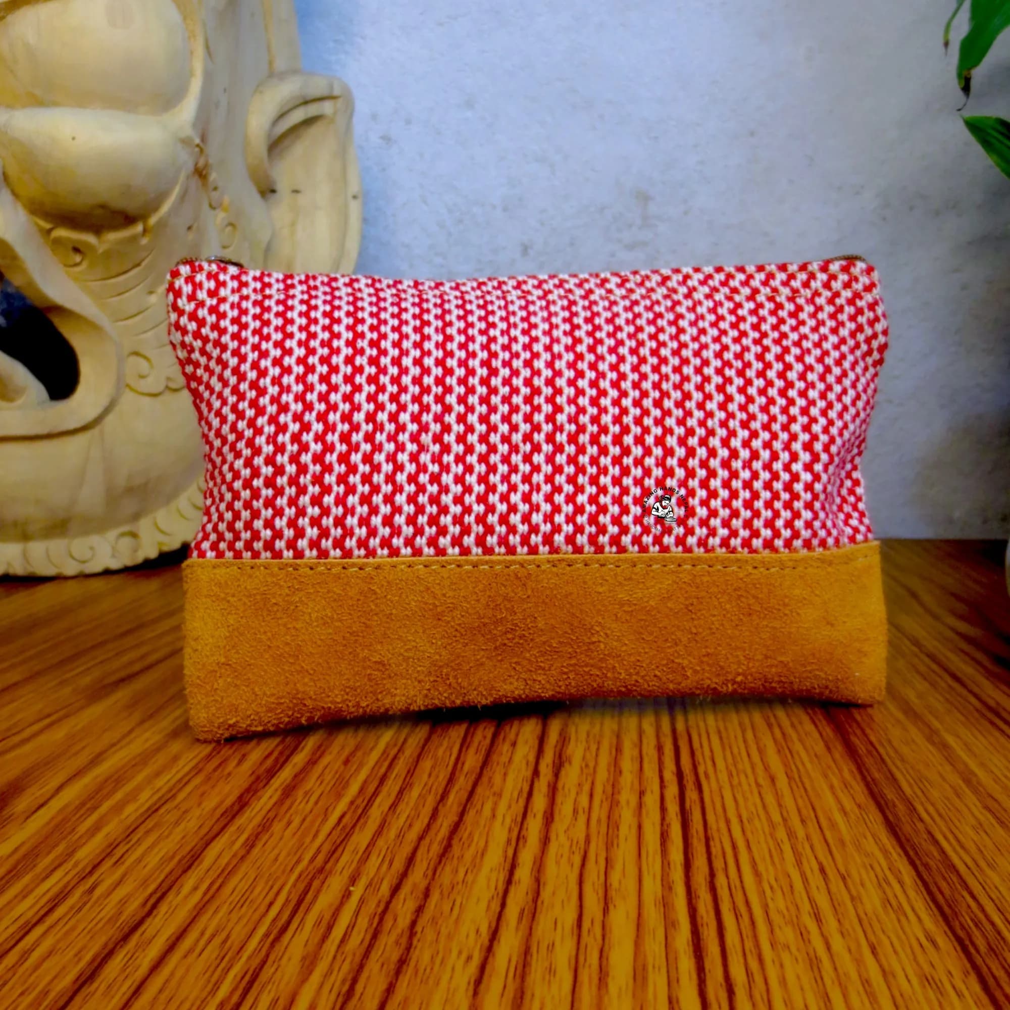 Rectangular Woven Leather Pouch