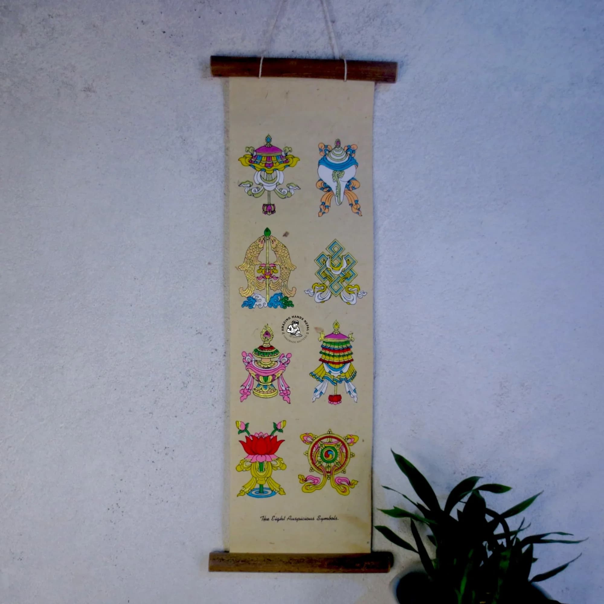 Astamangala Printed Lokta Paper Wall Hanging