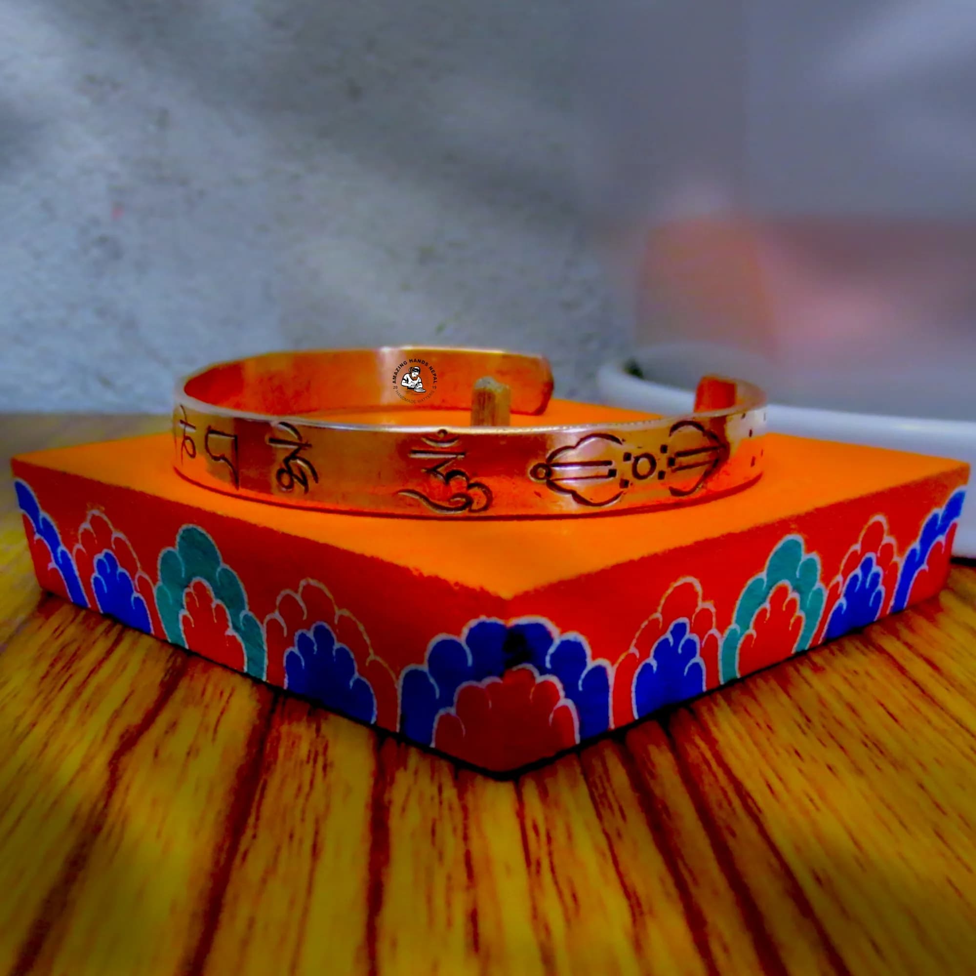 Copper Buddha Mantra Bracelet