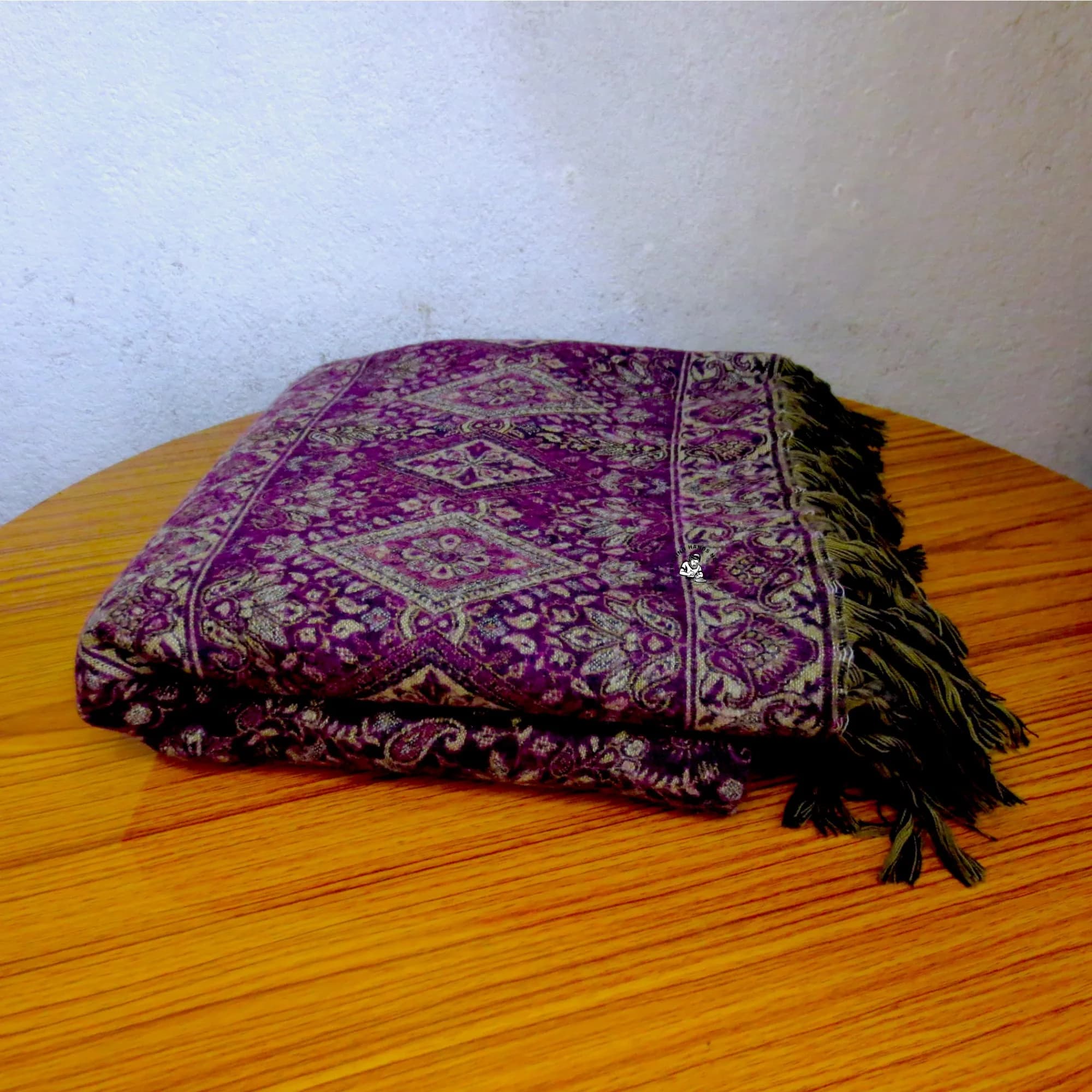 Nepali Jacquard Flower Woolen Shawl