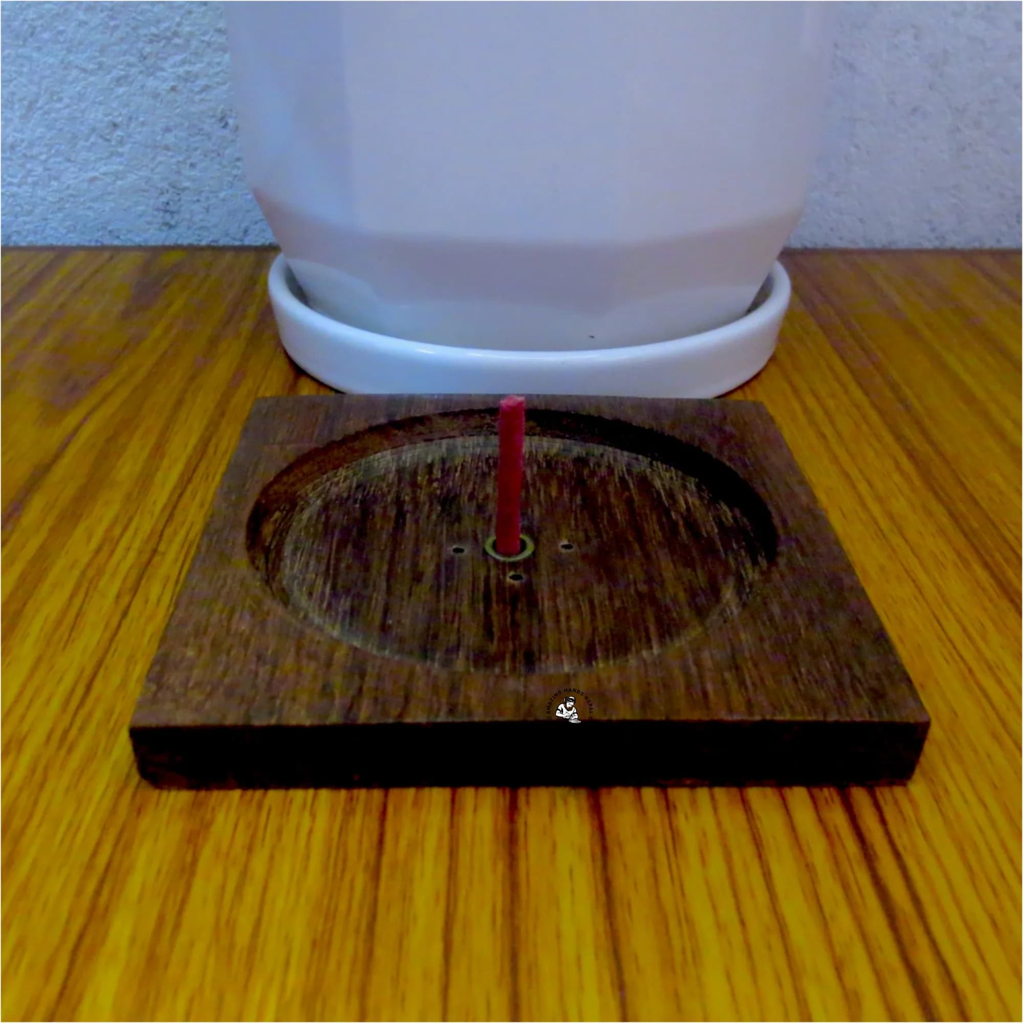 Wooden Natural Square Incense Holder