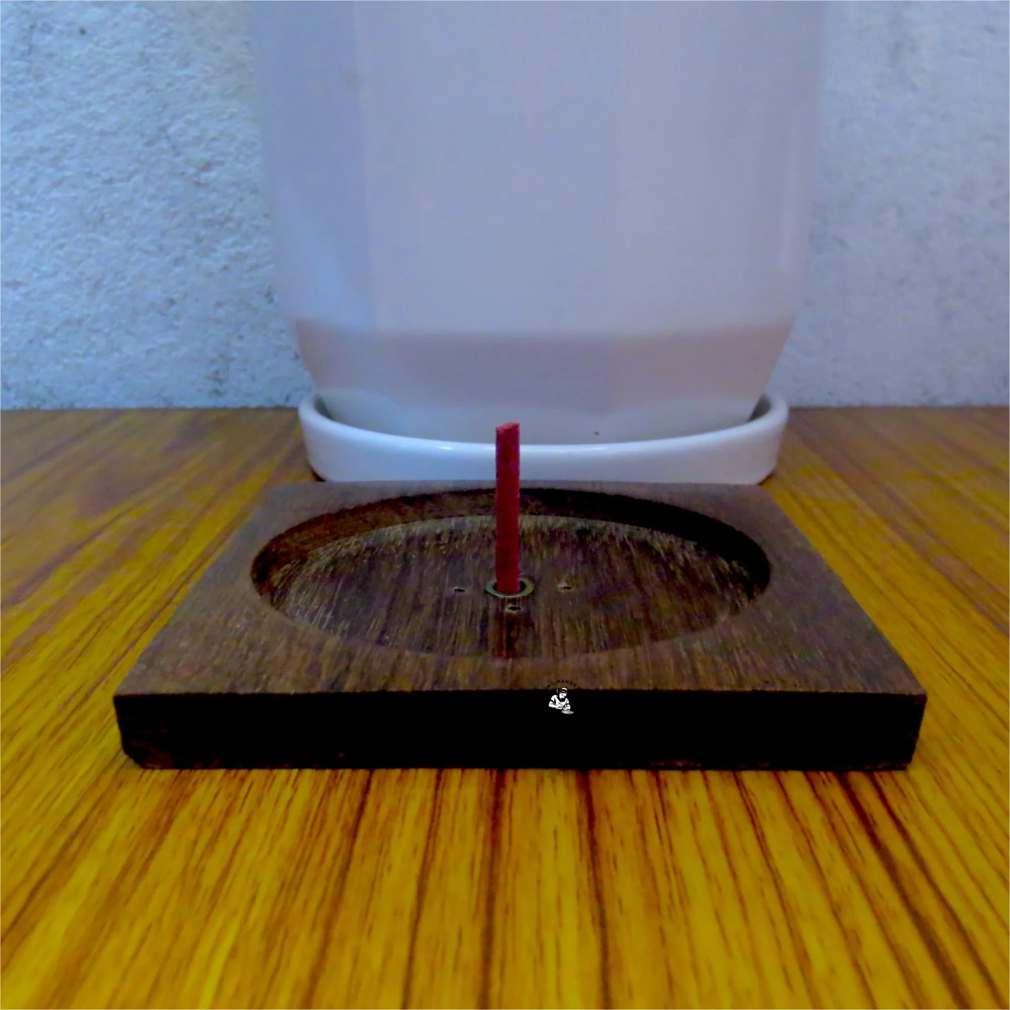 Wooden Natural Square Incense Holder