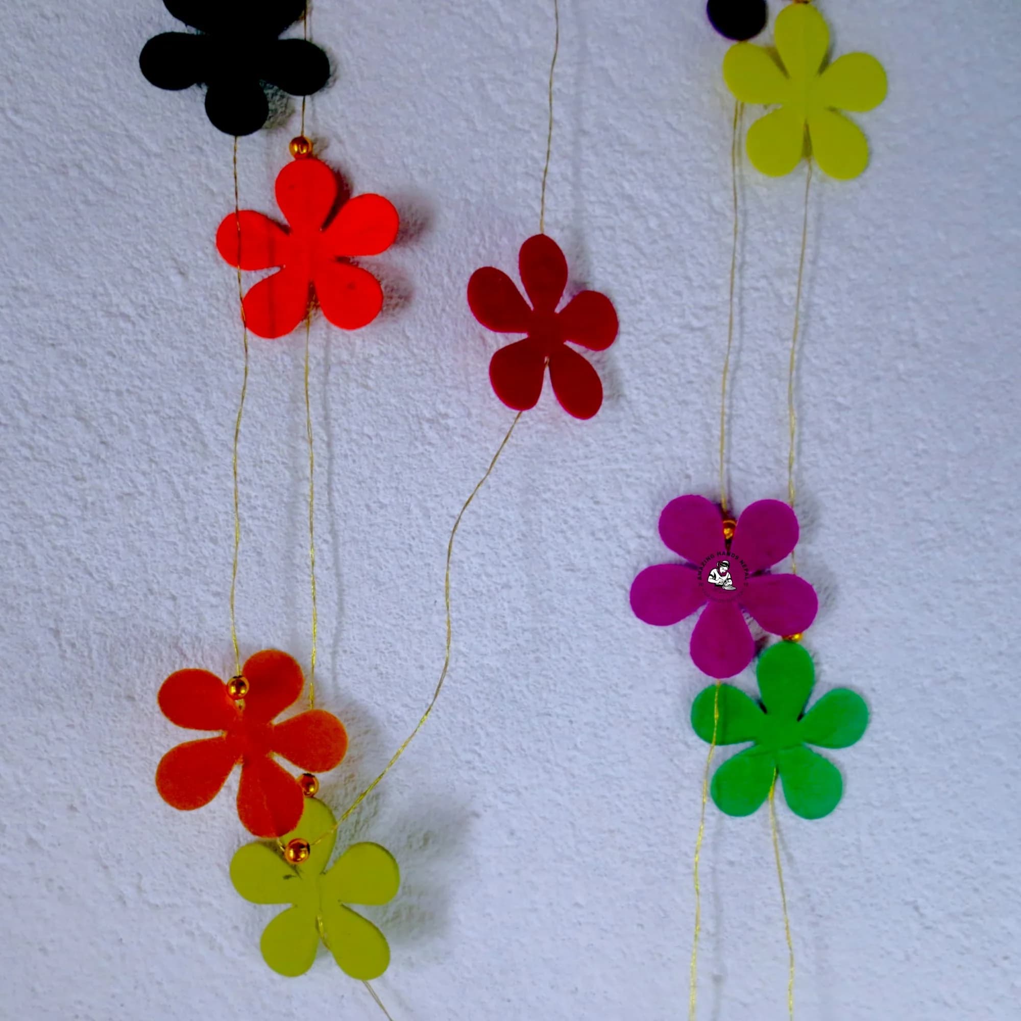 Nepali Colorful Flower Paper Garland