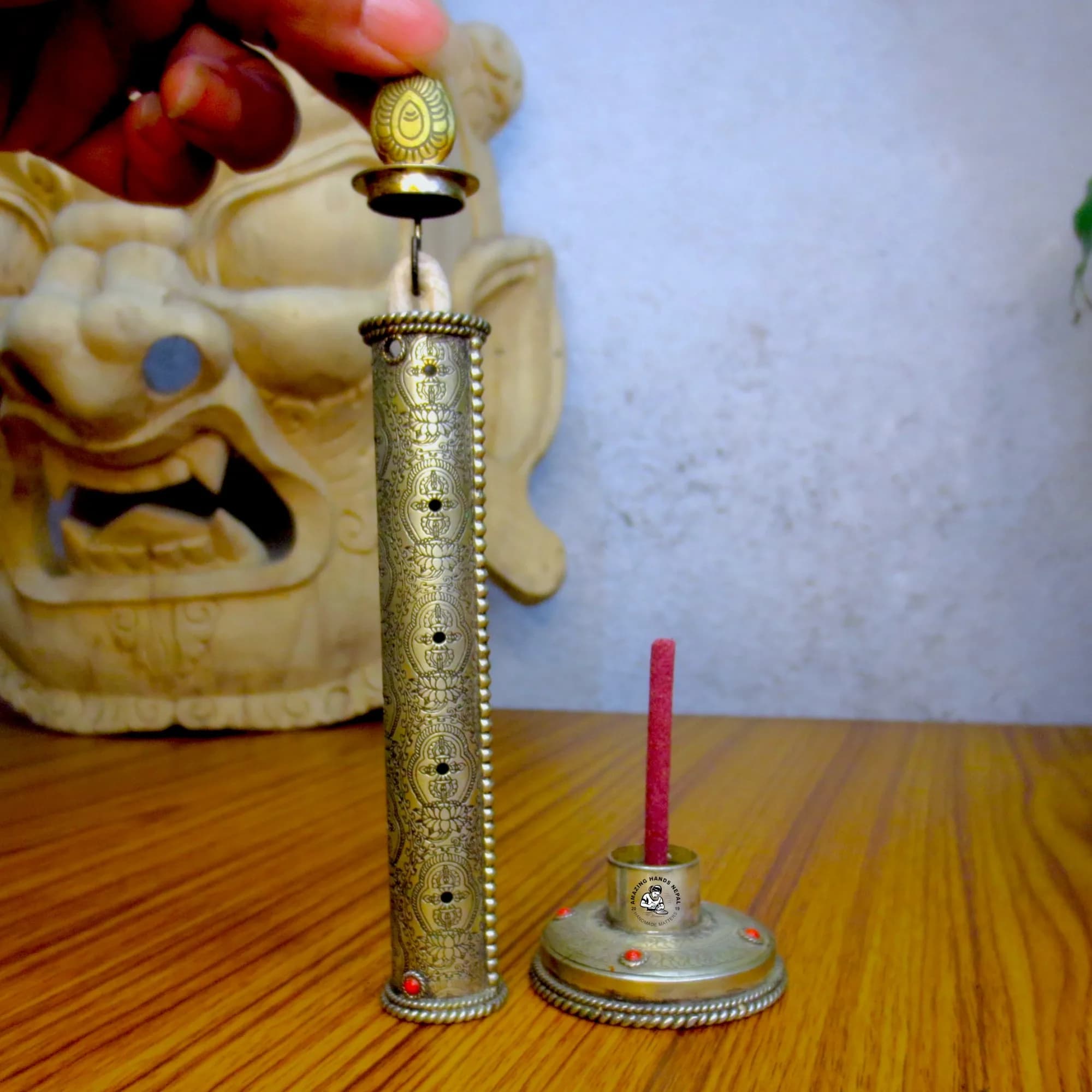 Burning Candle Design Incense Holder