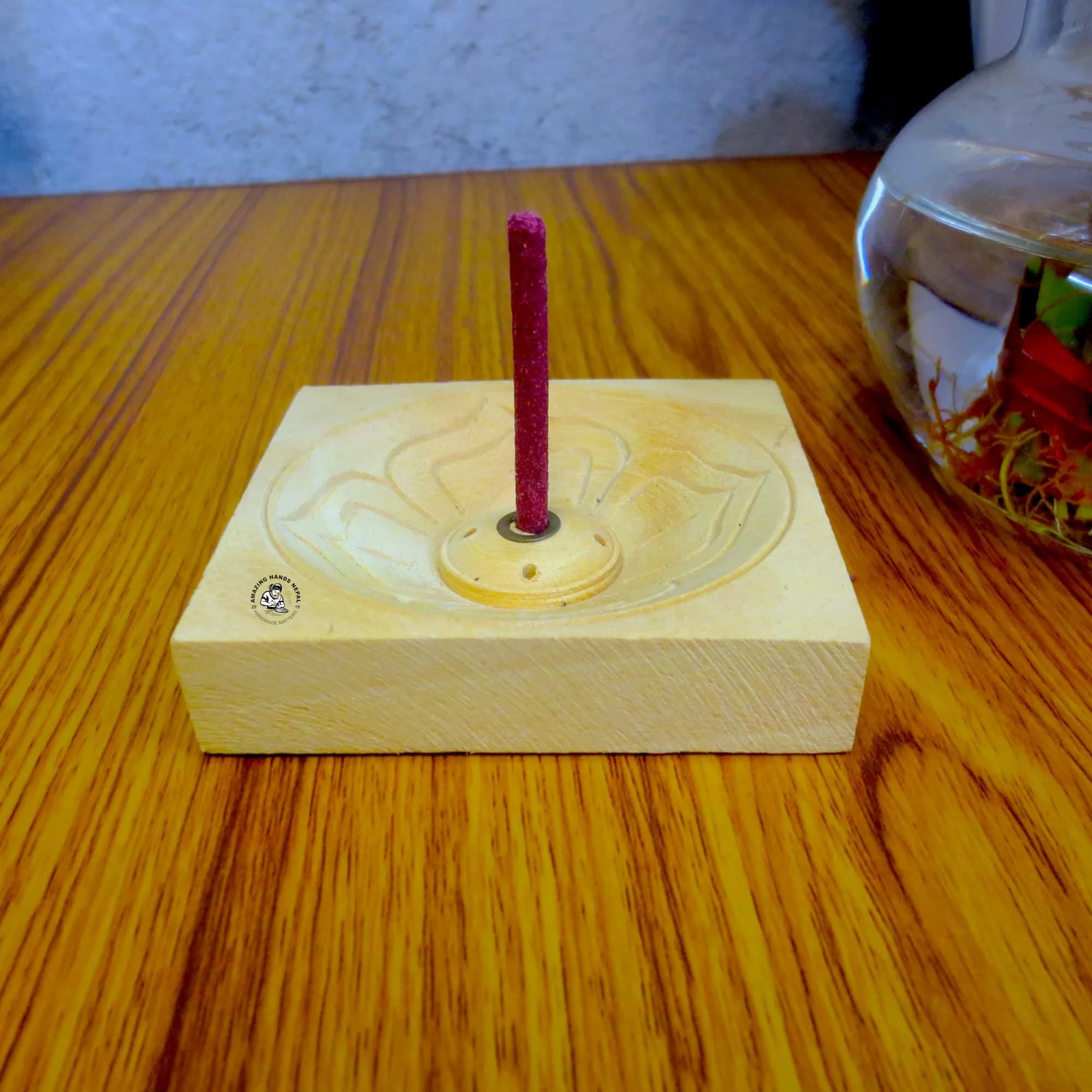 Natural Lotus Flower Square Incense Holder