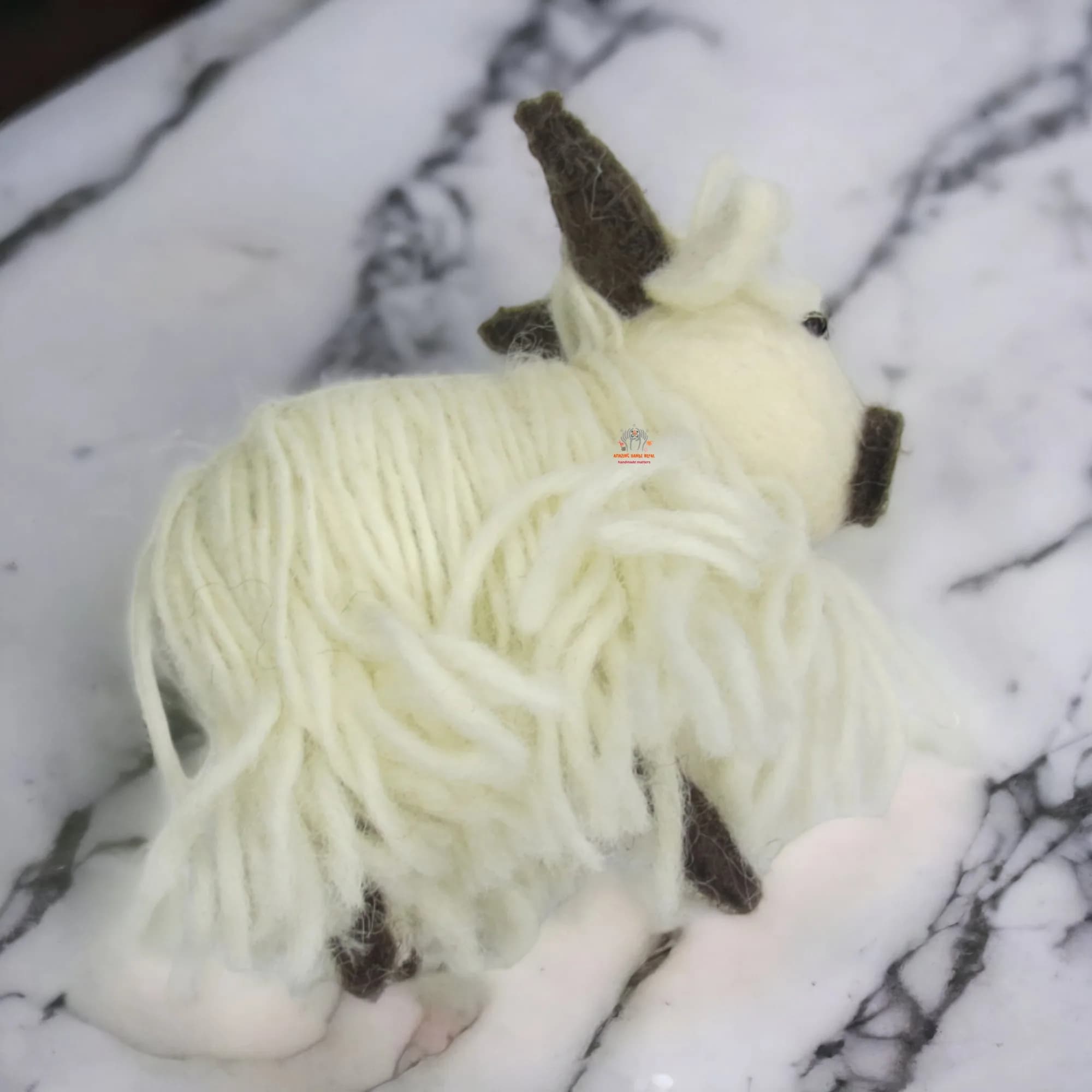Wool Felt Baby Yak Doll