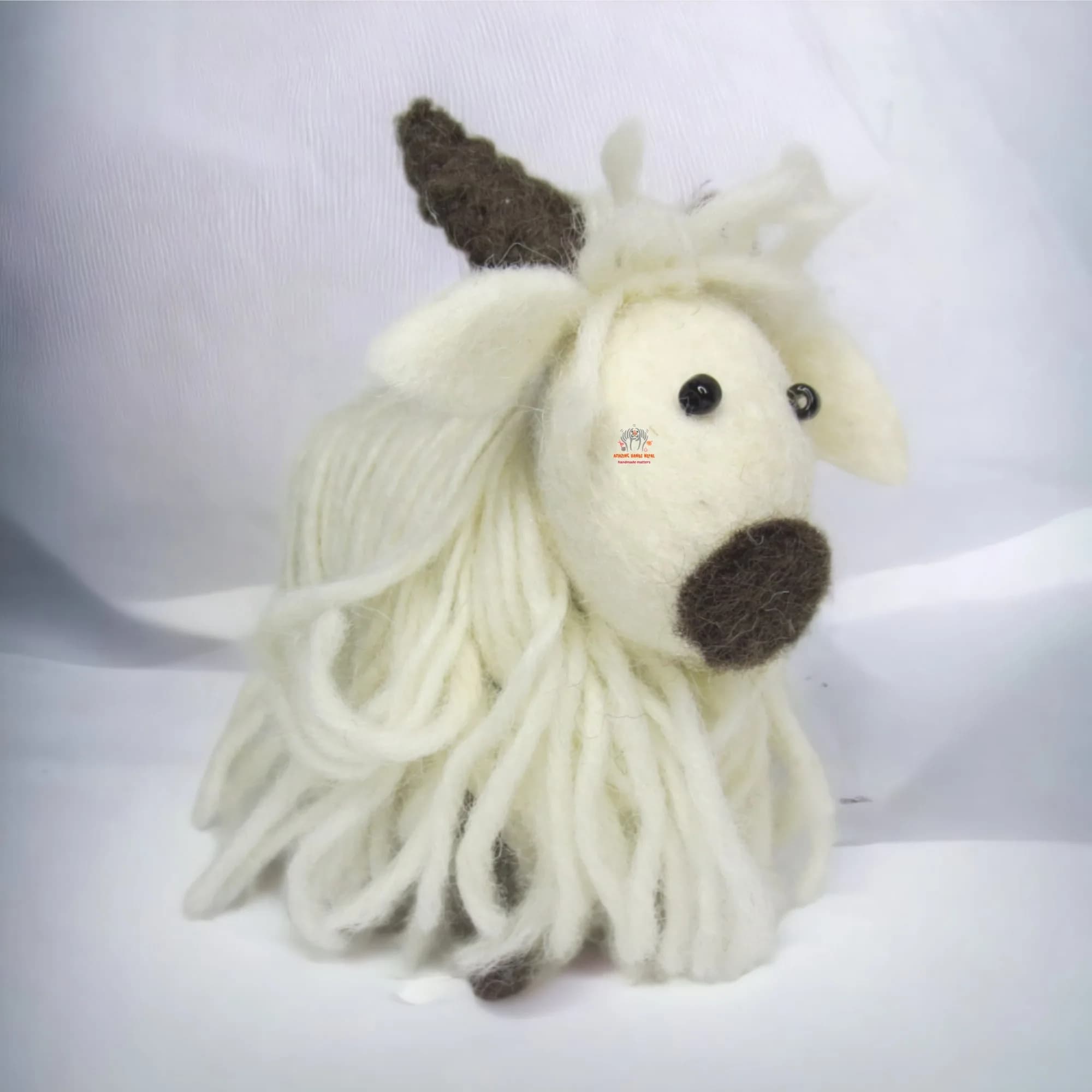 Wool Felt Baby Yak Doll