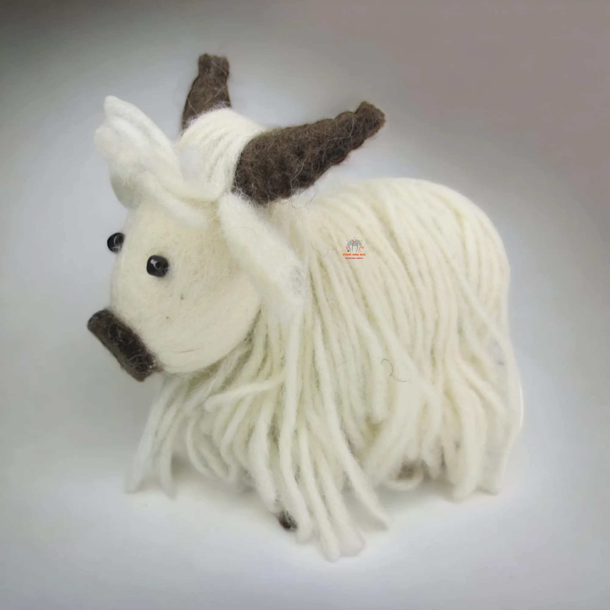Wool Felt Baby Yak Doll