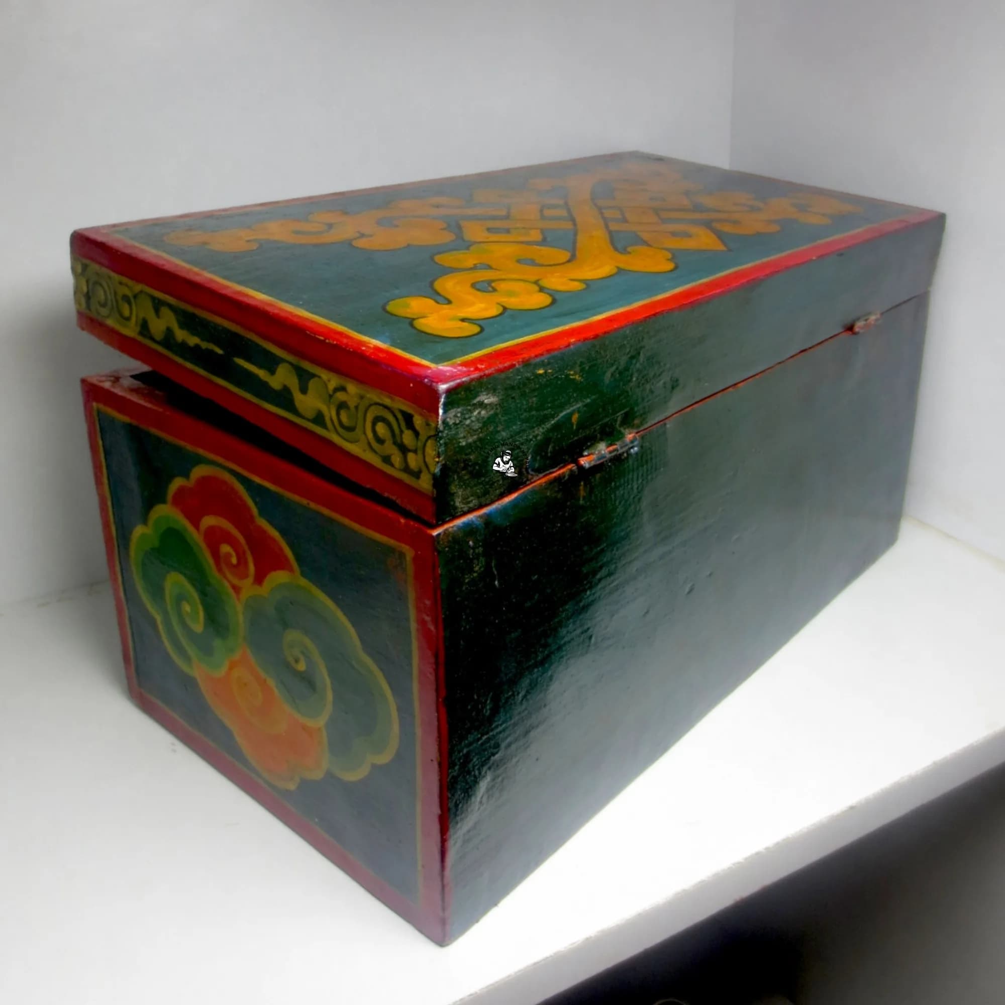 Tibetan Chepu Painted Wooden Jewelry Box
