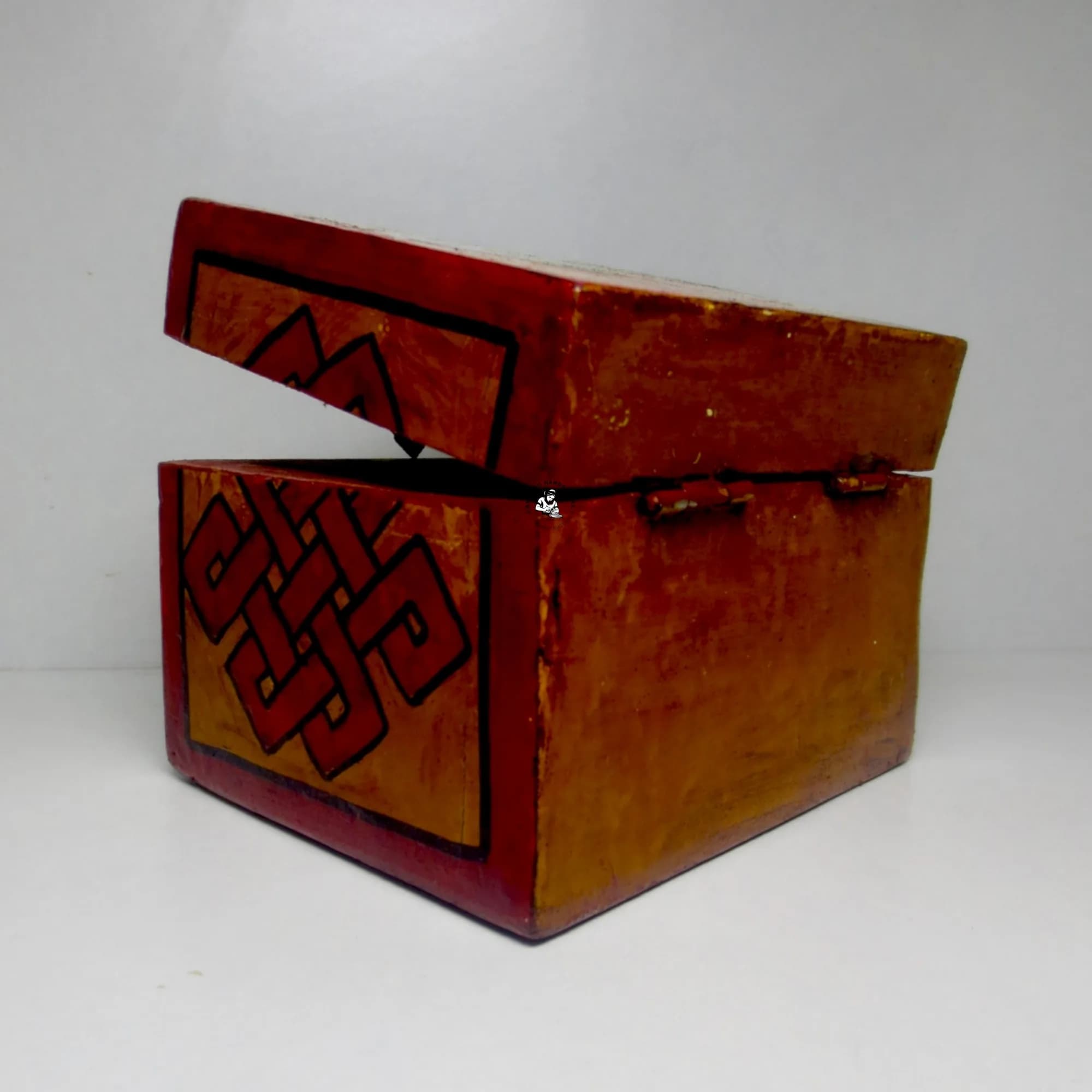 Buddhist Tibetan Lotus Wooden Jewelry Box