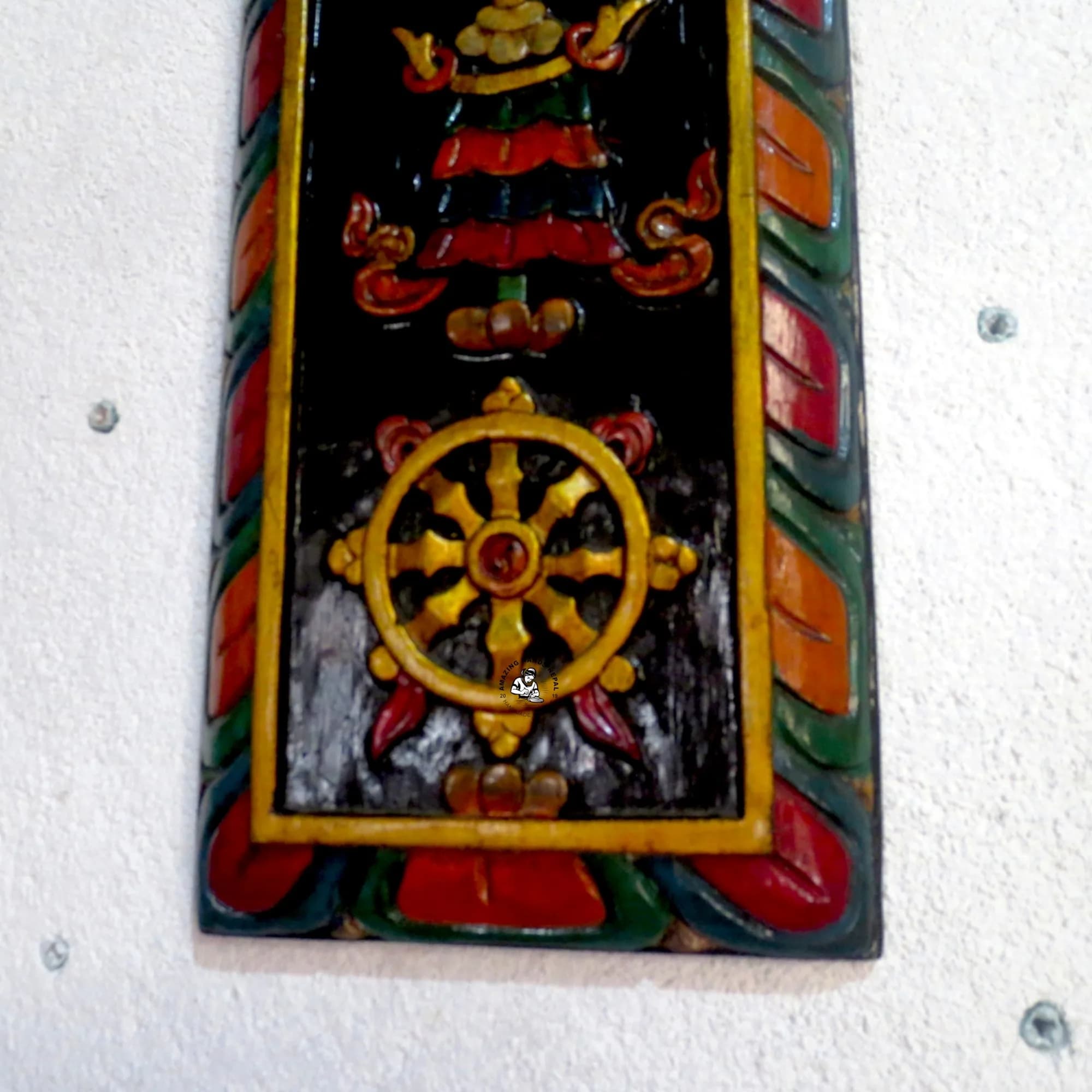 Buddhist Astamandala Vertical Wall Hanging