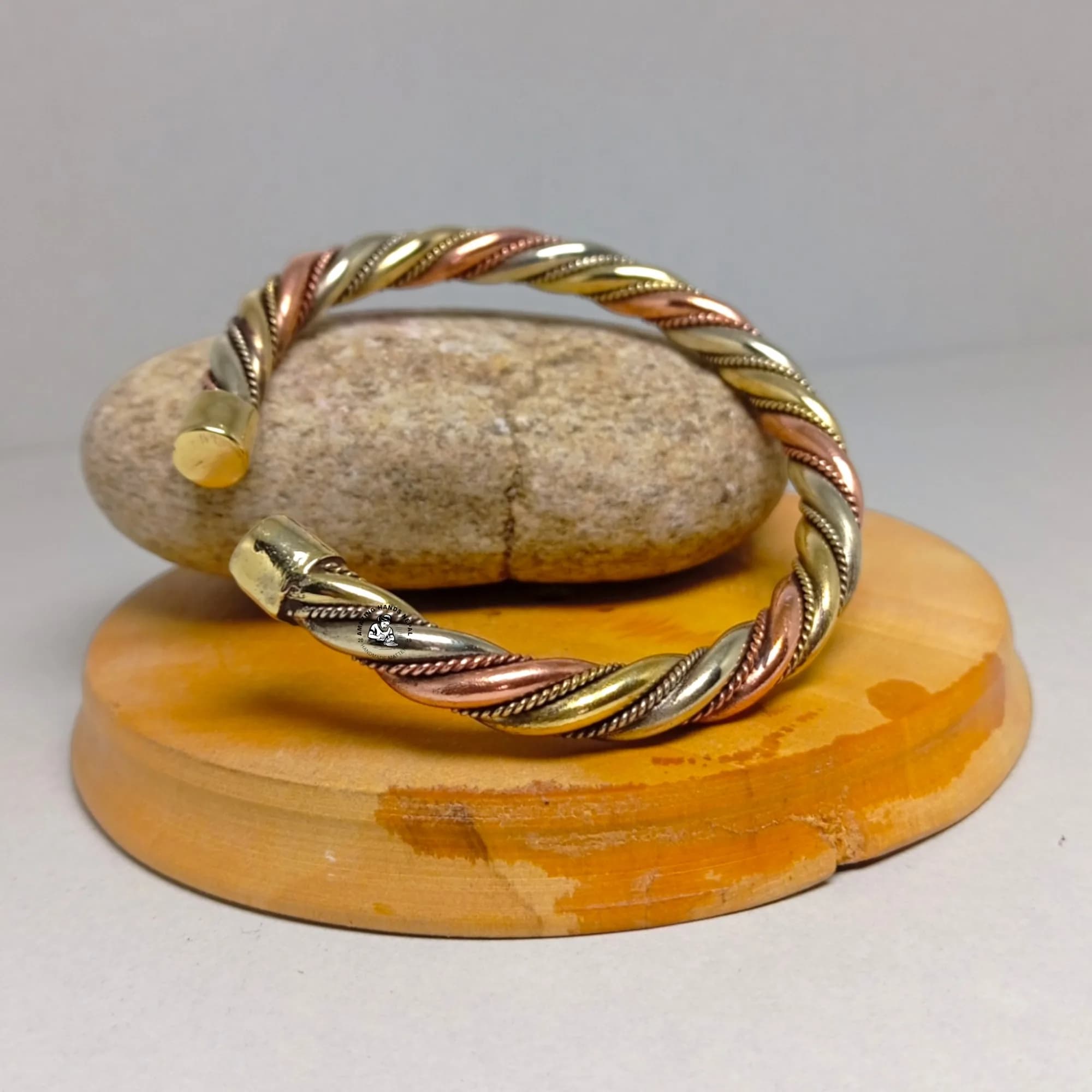 Tibetan Three Metal Cap Bracelet