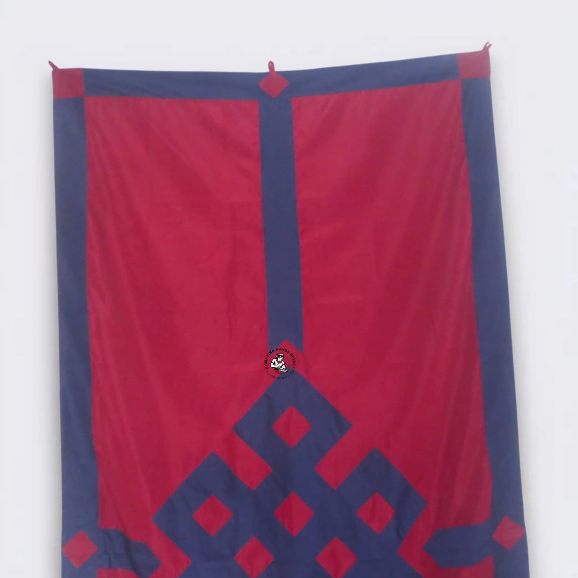 Maroon Tibetan Endless Knot Door Curtain