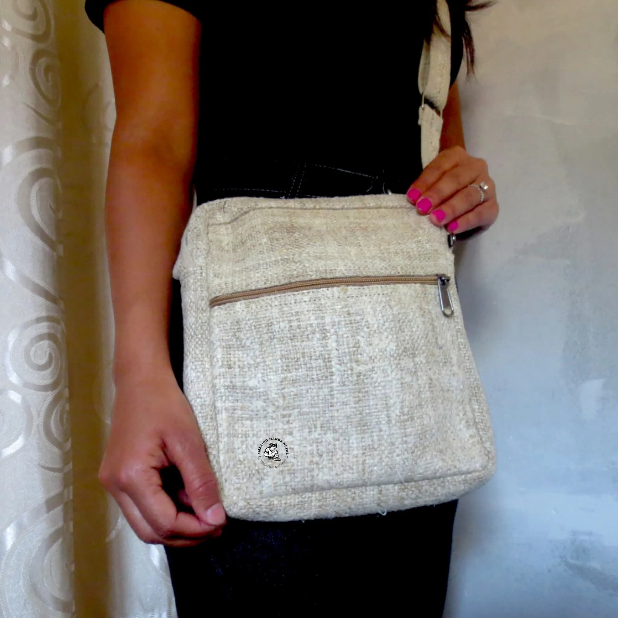 Hemp Crossbody Natural Passport Bag