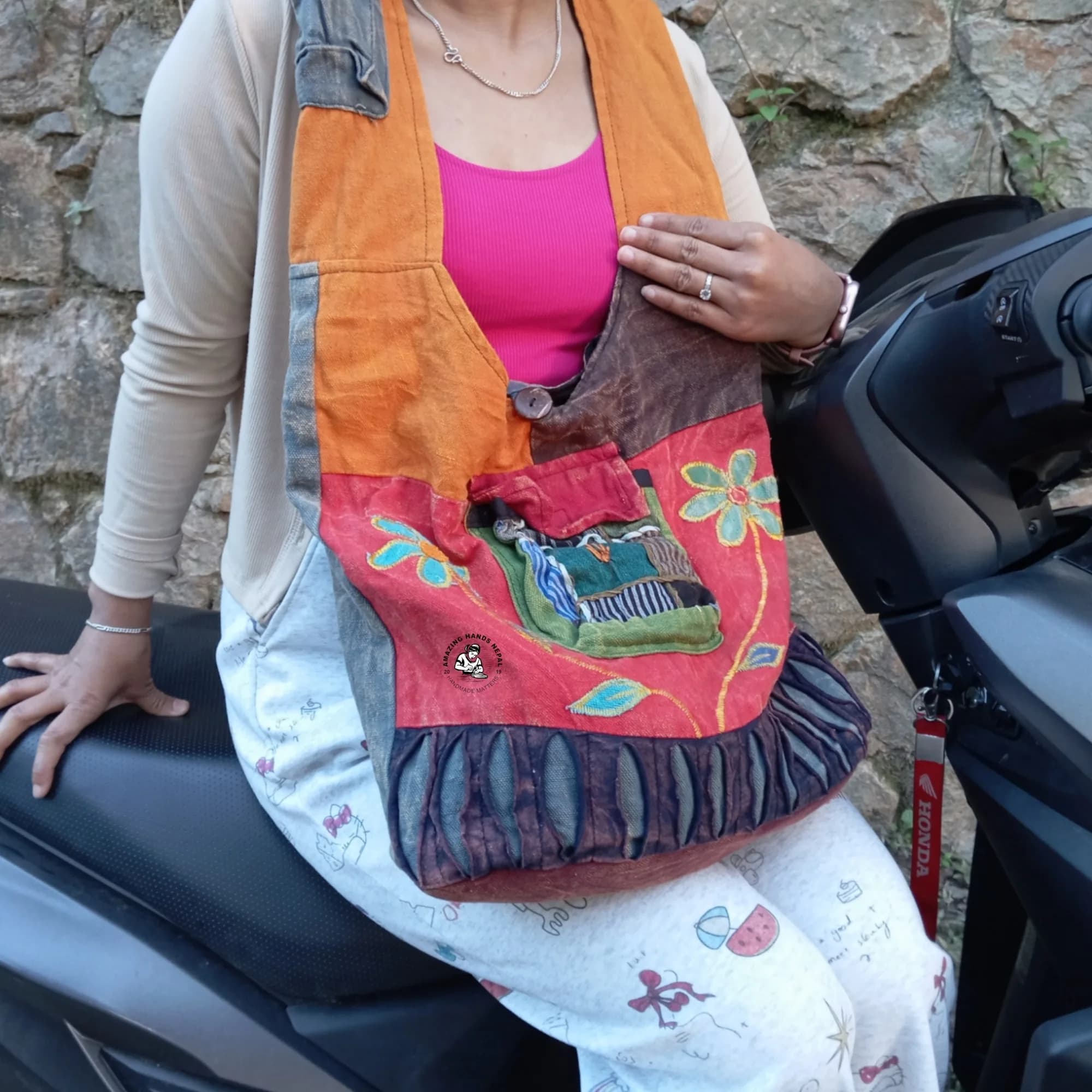 Front Pocket Nepali Shoulder Bag