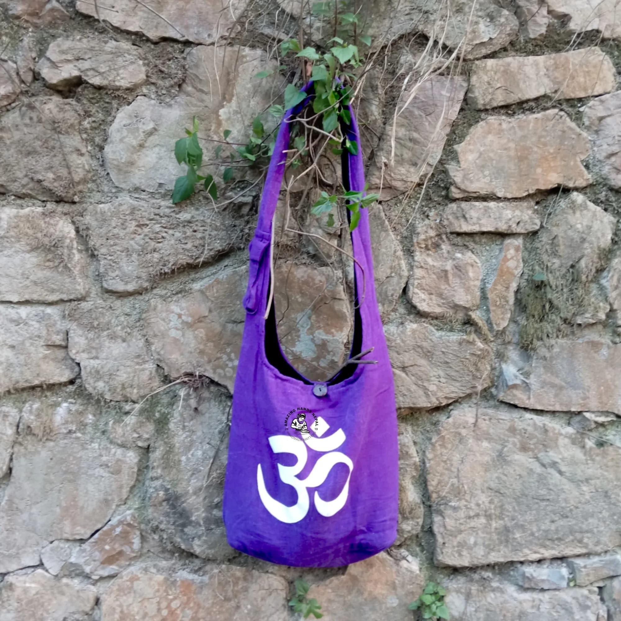 Hindu Om Printed Hippie Shoulder Bag