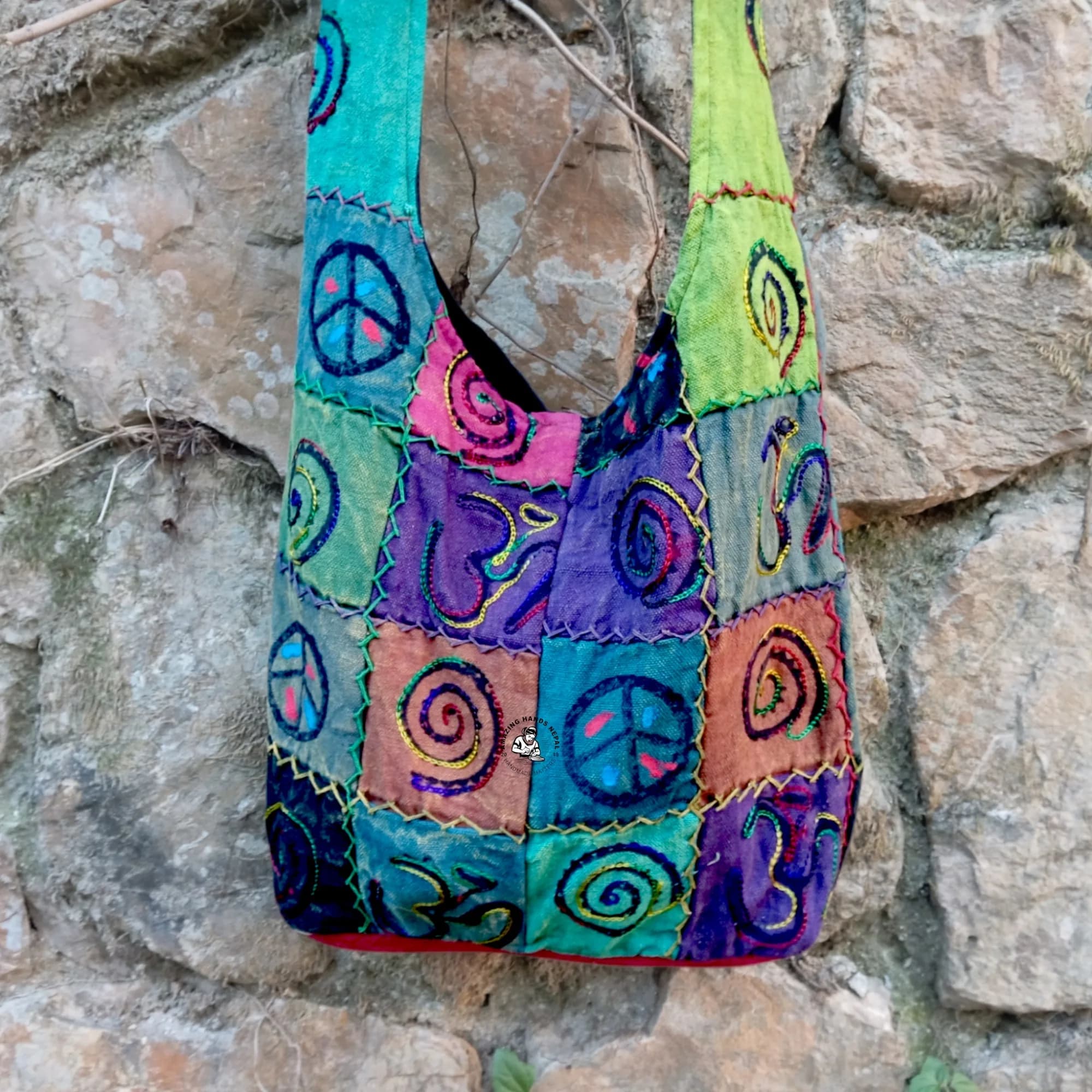 Spiral Artistic Cotton Hippie Shoulder Bag