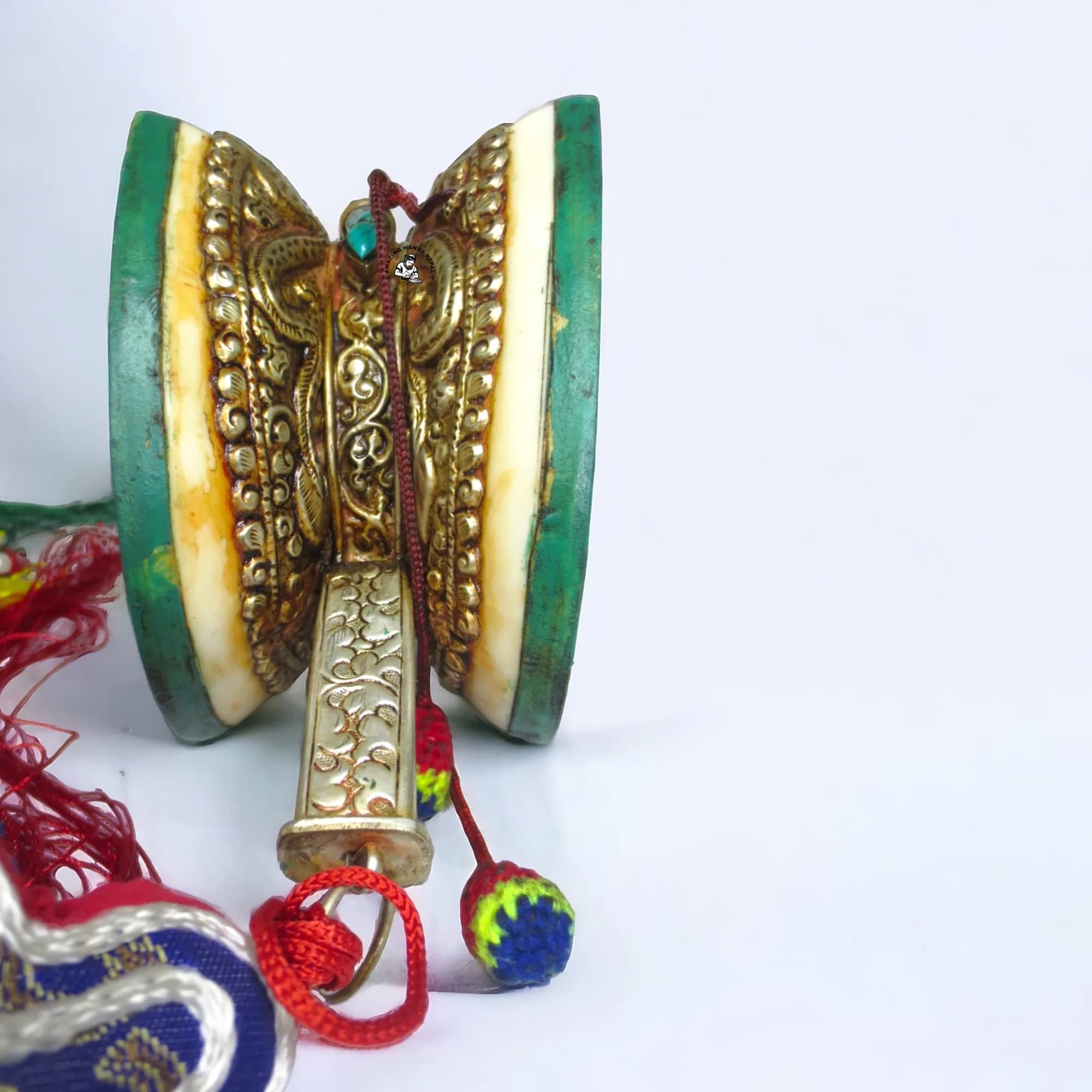 Vintage Tibetan Monk Hand Drum (Damaru)