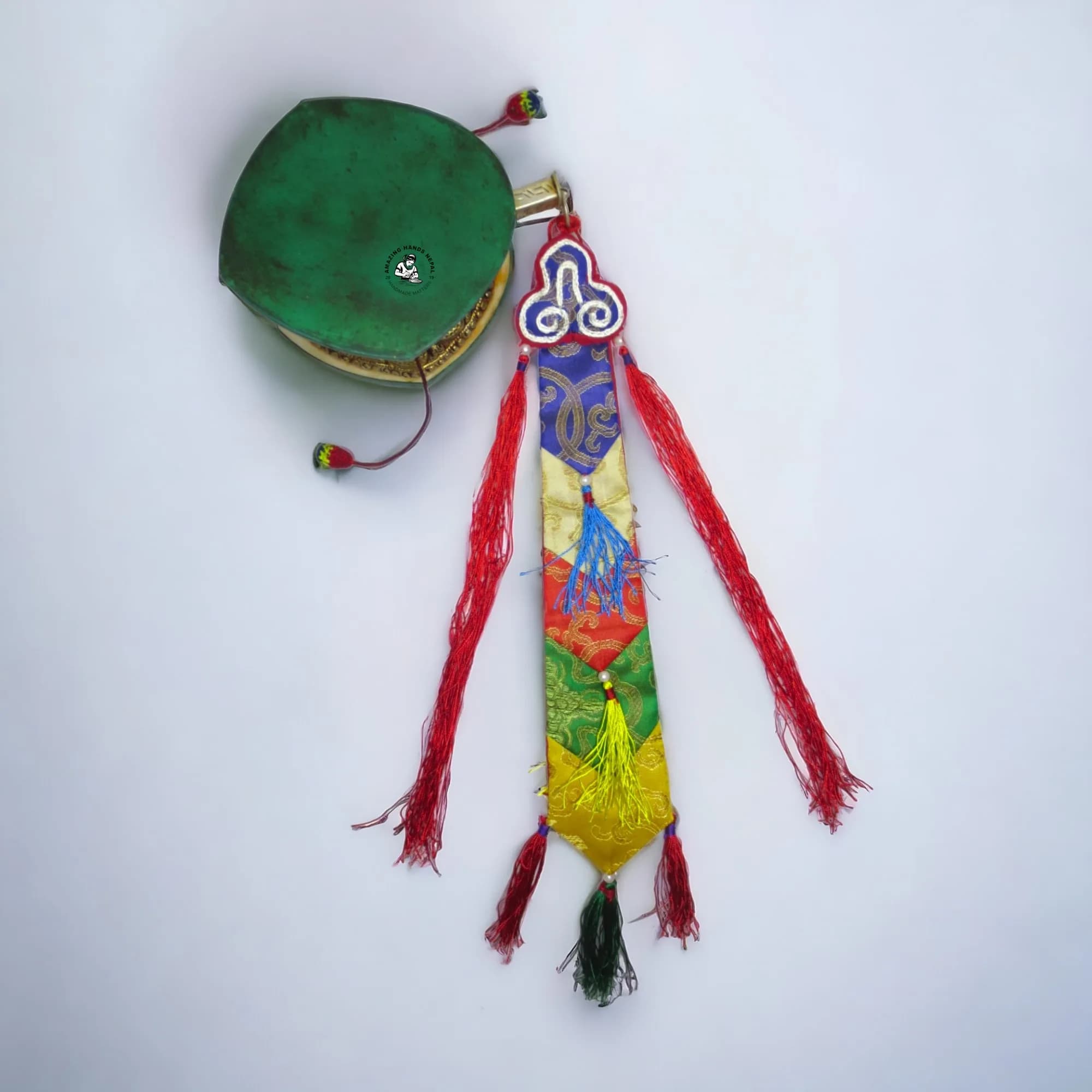 Vintage Tibetan Monk Hand Drum (Damaru)