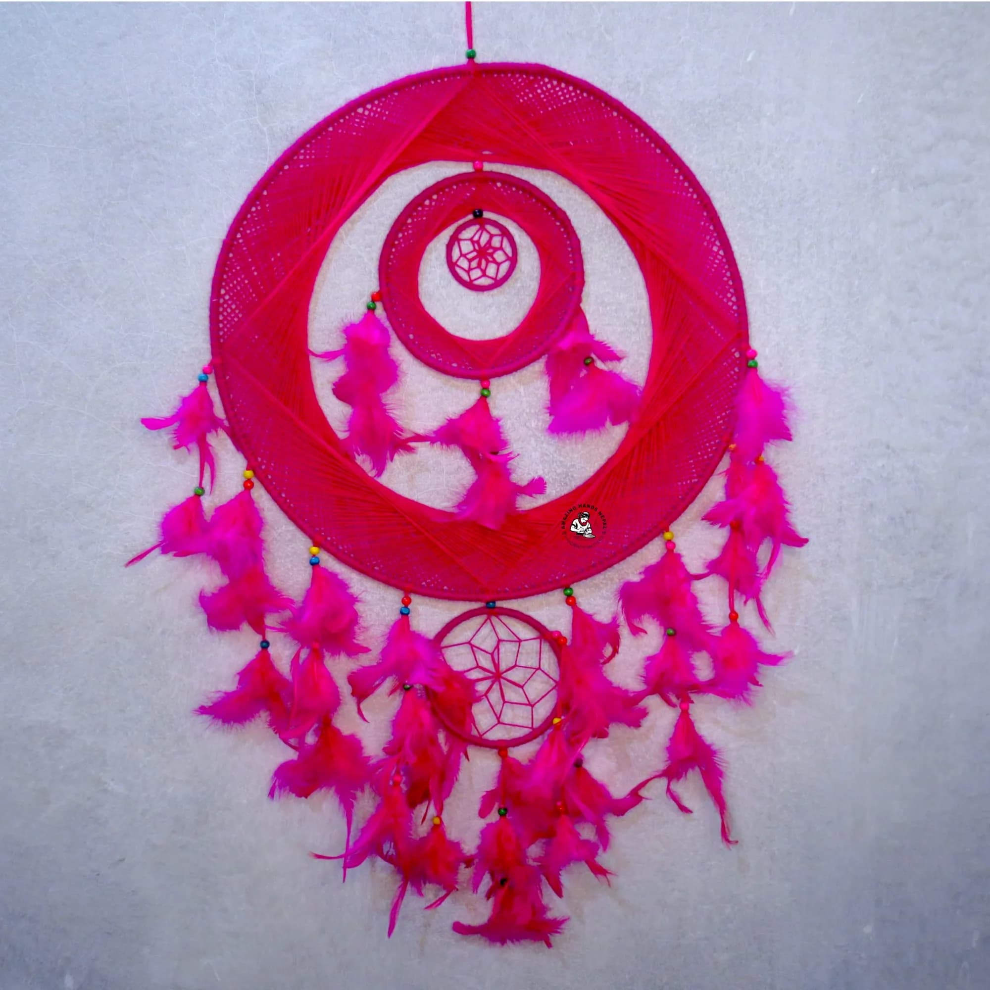 Woolen Dream Catcher Pink