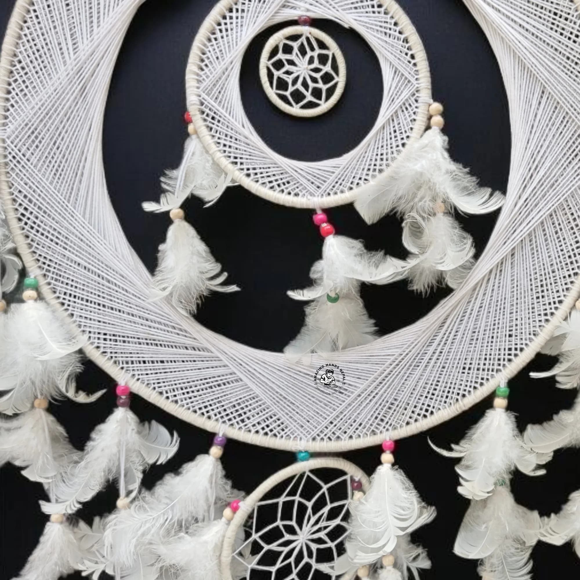Woolen Dream Catcher Natural White