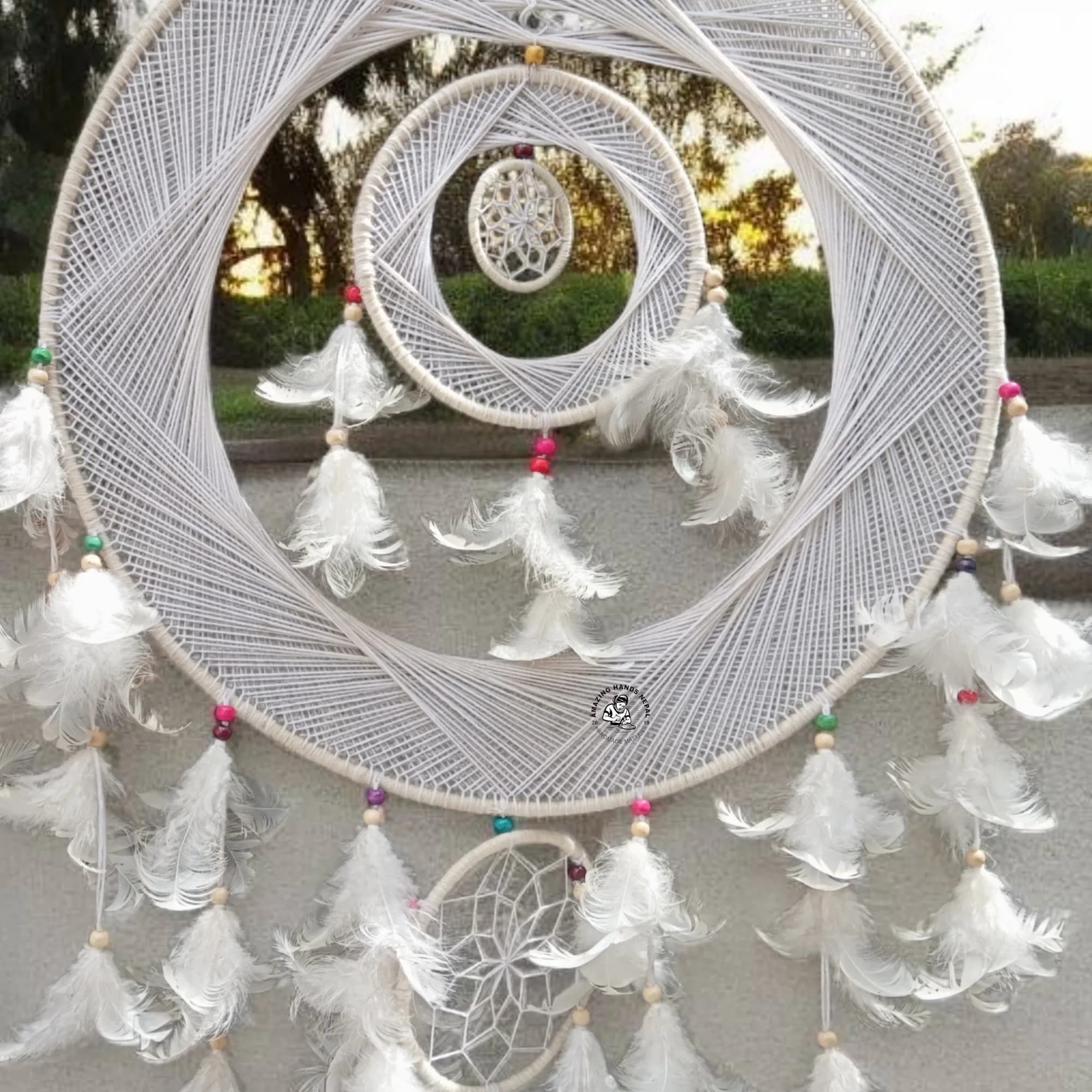 Woolen Dream Catcher Natural White