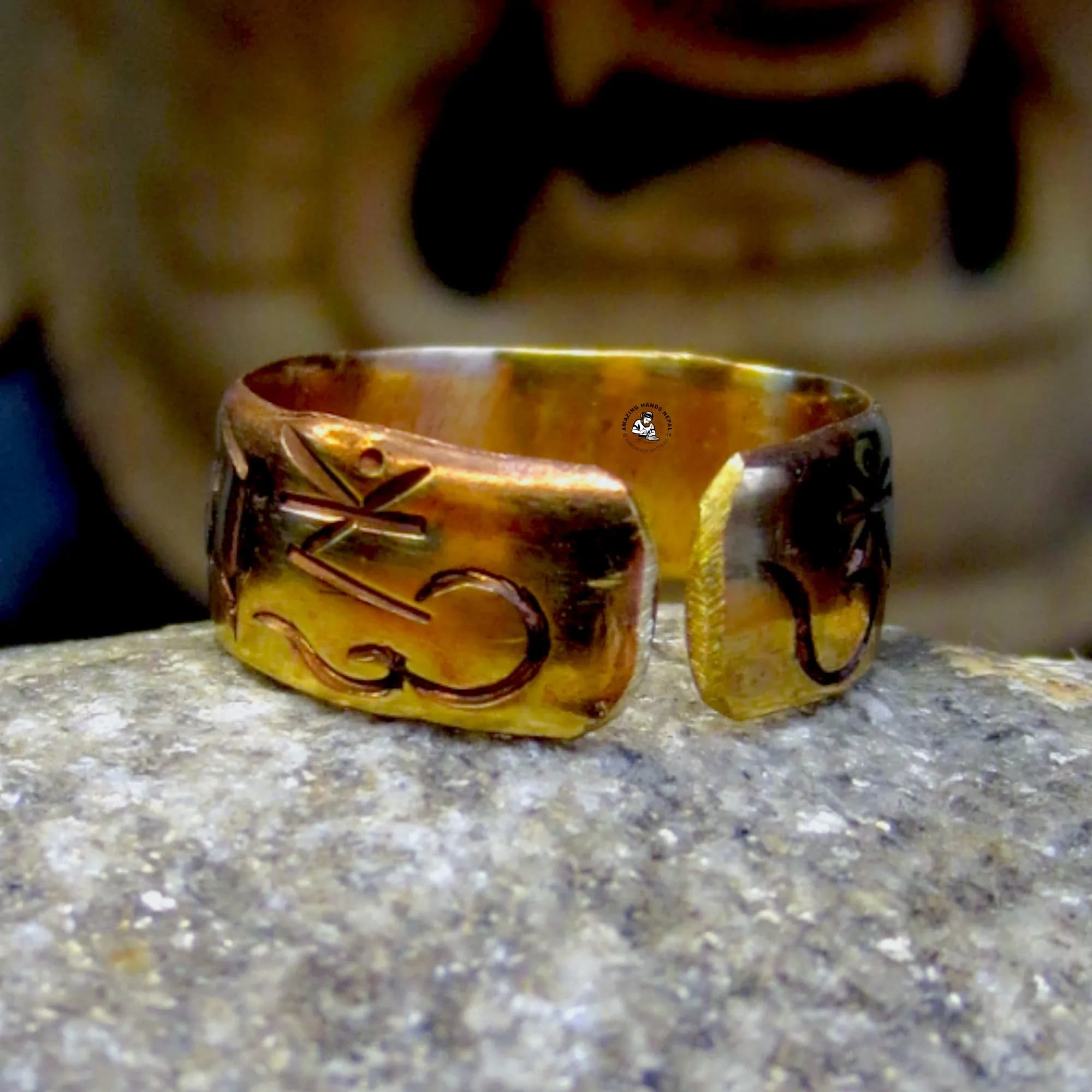 Carved Buddha Mantra Finger Ring