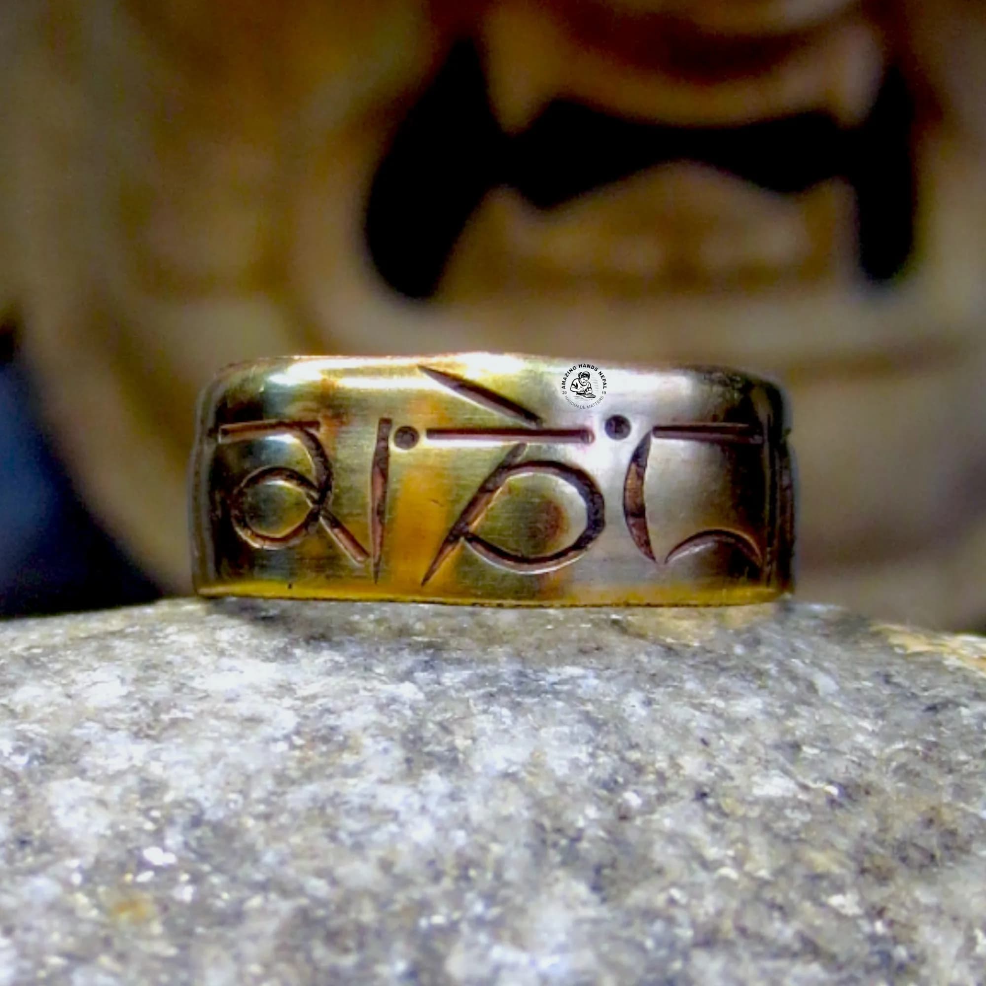 Carved Buddha Mantra Finger Ring