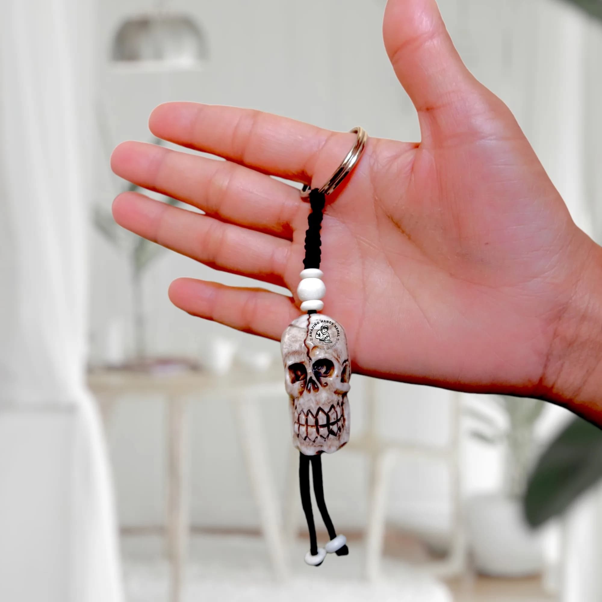 Himalayan Dead Skull Bone Key Ring