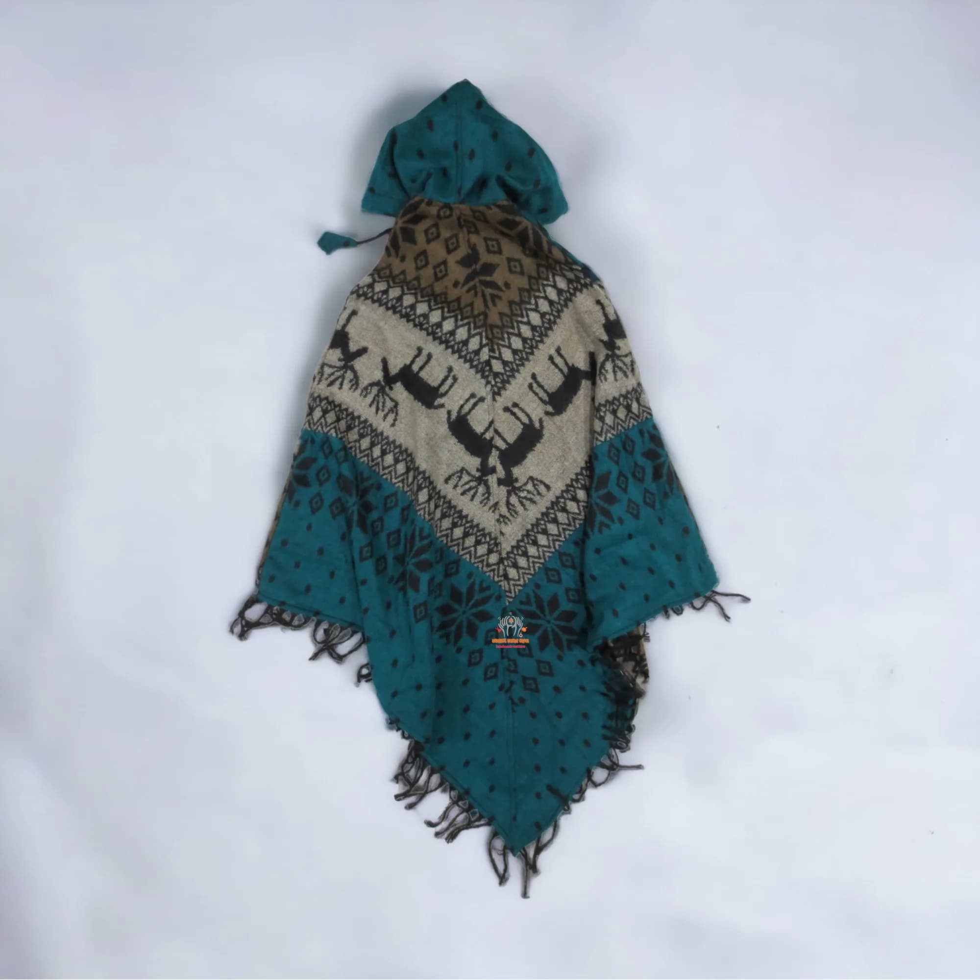 Himalayan Artistic Deer Woolen Poncho