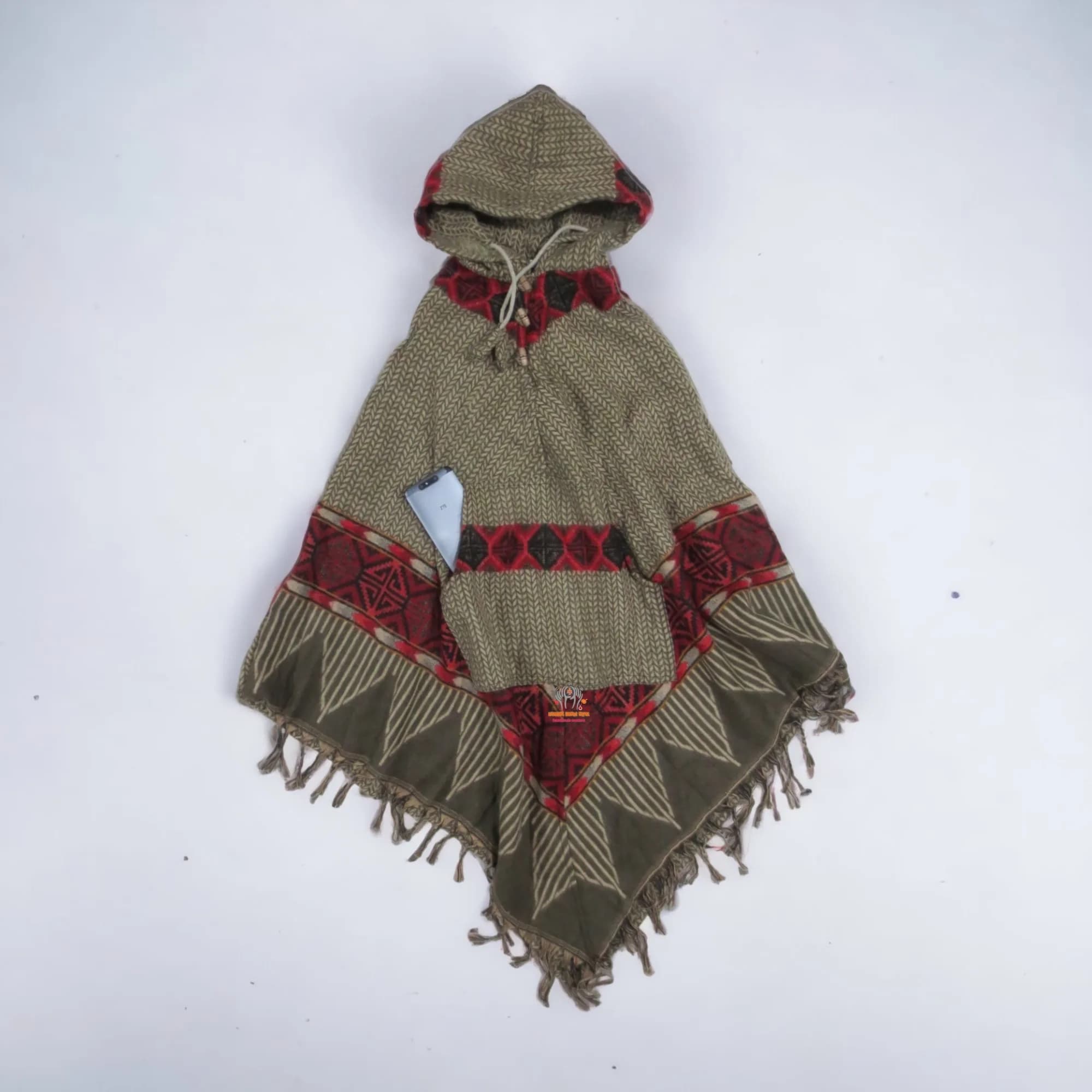 Himalayan Nepali Dhaka Design Poncho