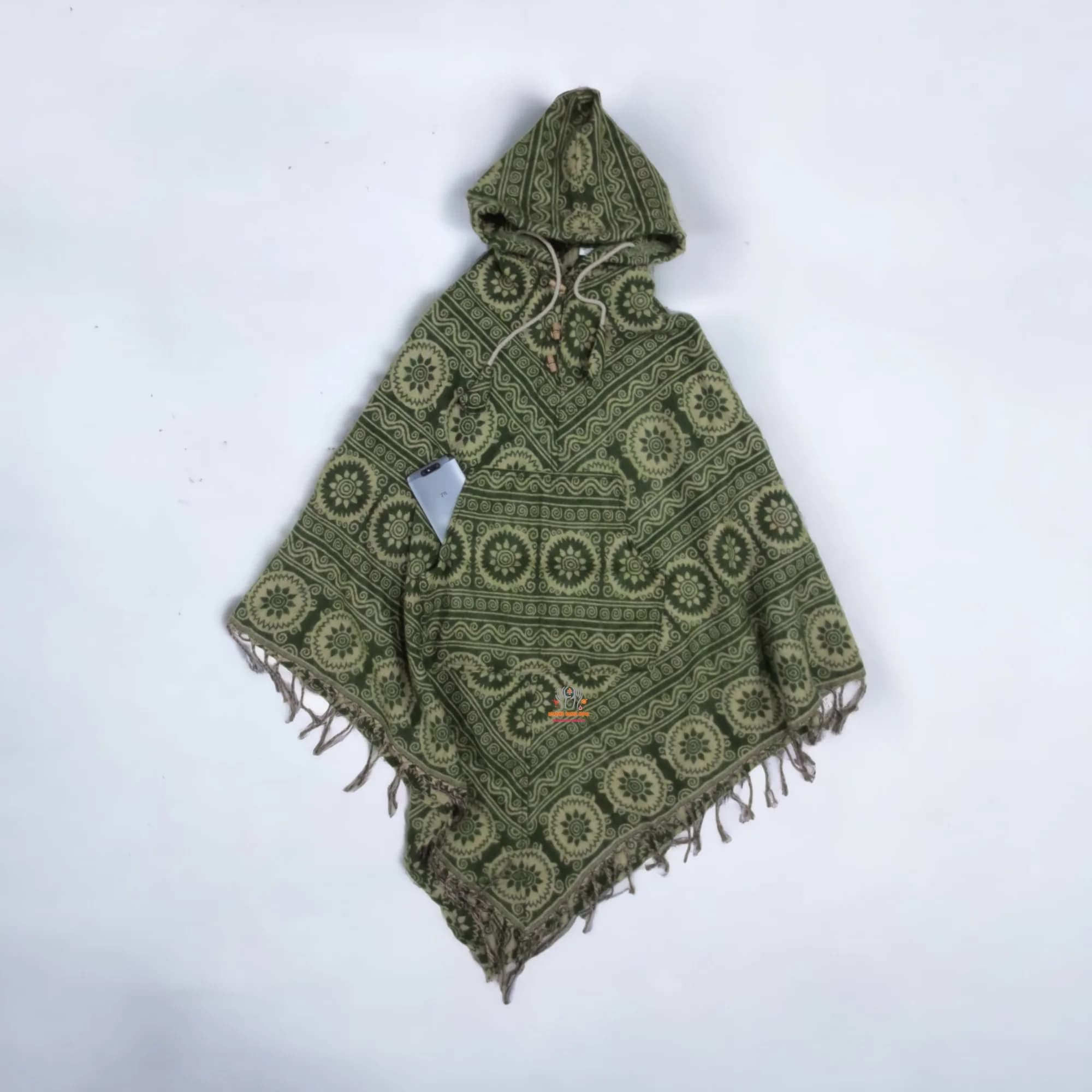 Himalayan Yoga Flower Woolen Poncho