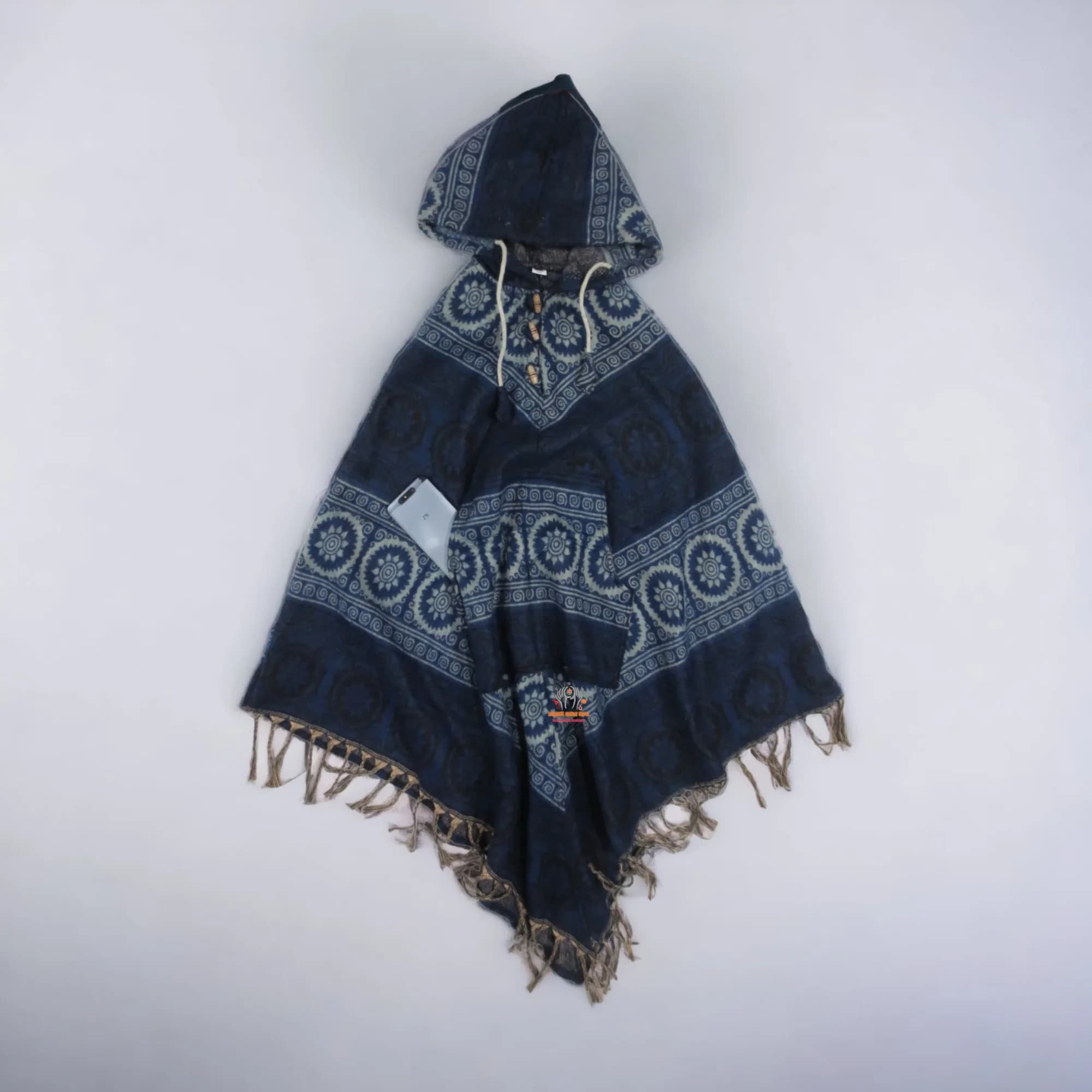 Himalayan Yoga Flower Woolen Poncho