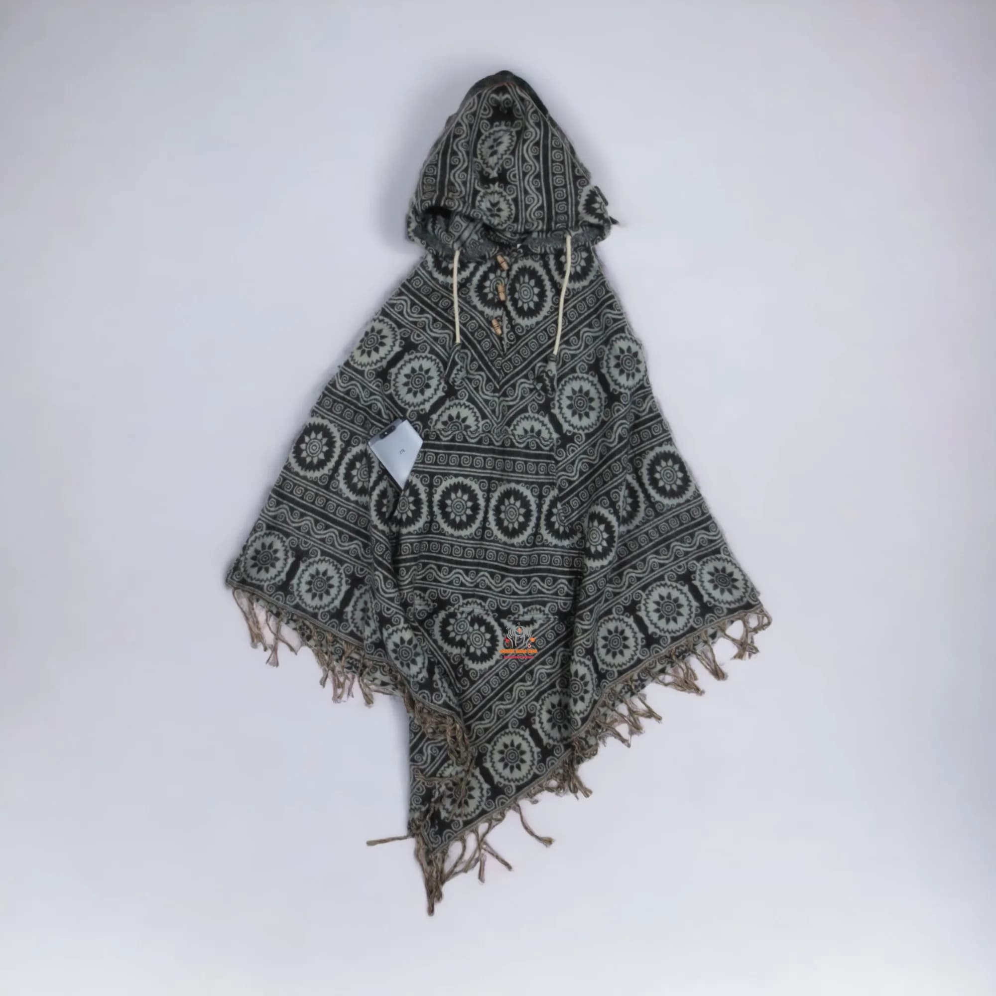 Himalayan Yoga Flower Woolen Poncho