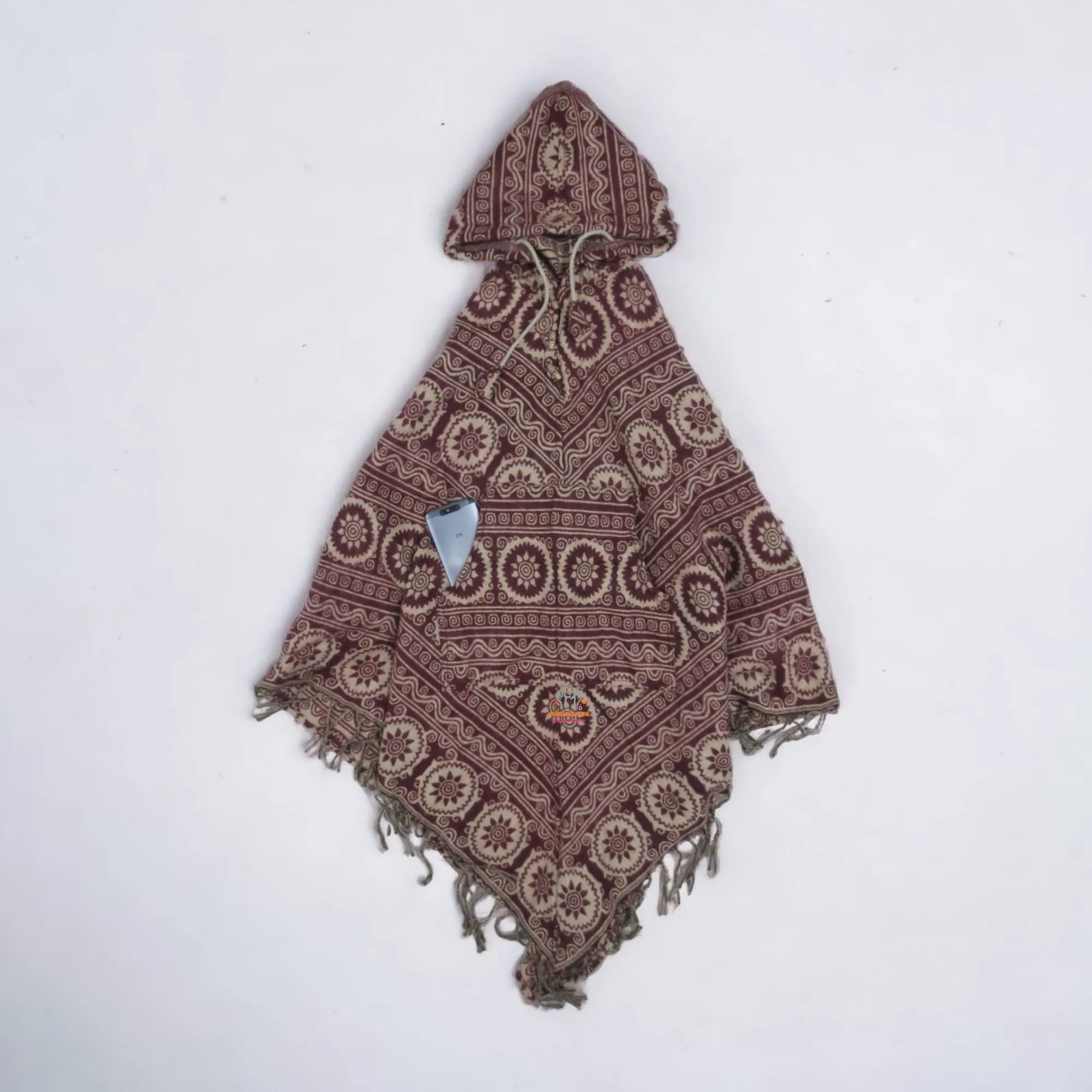 Himalayan Yoga Flower Woolen Poncho