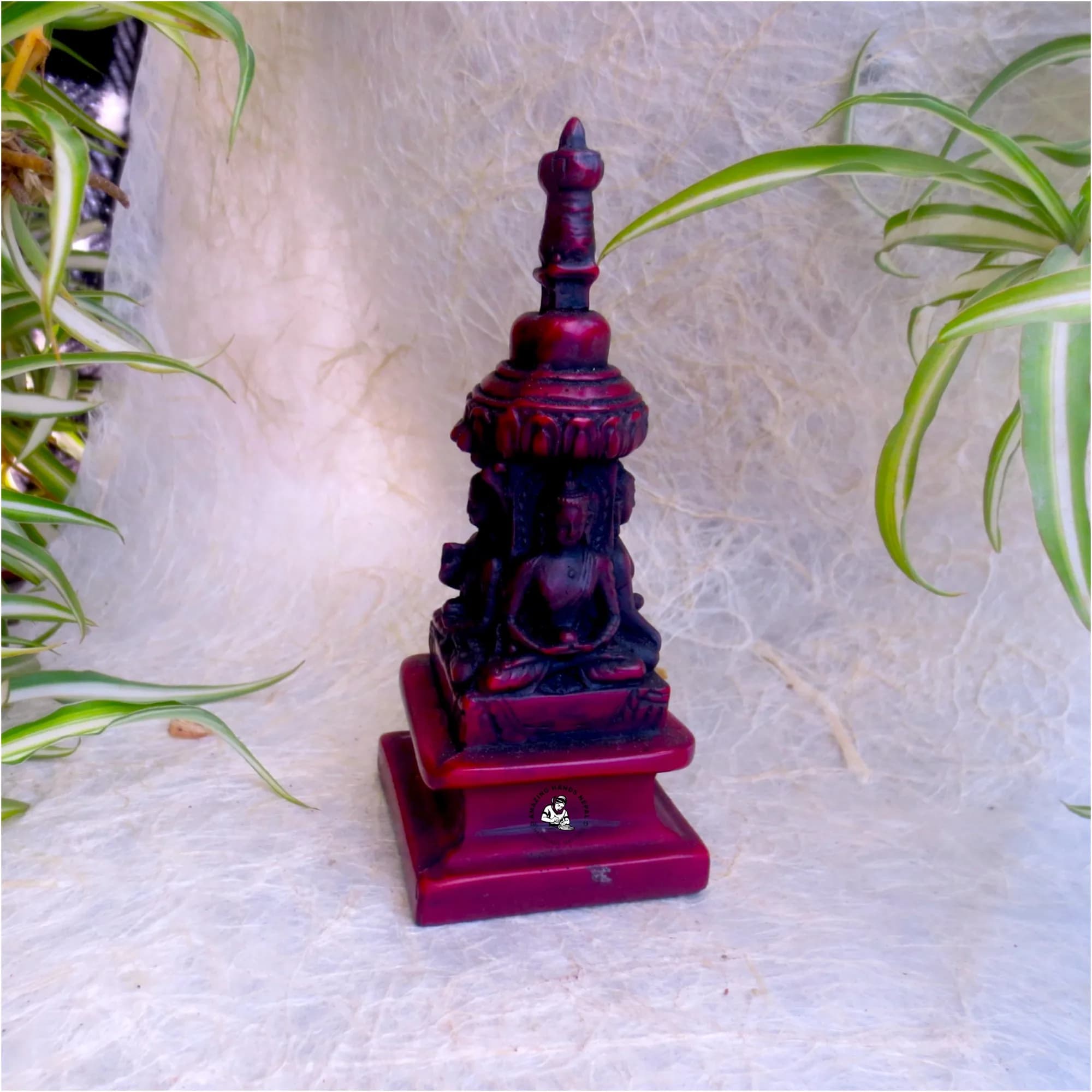 Resin Four-Faced Buddha Stupa