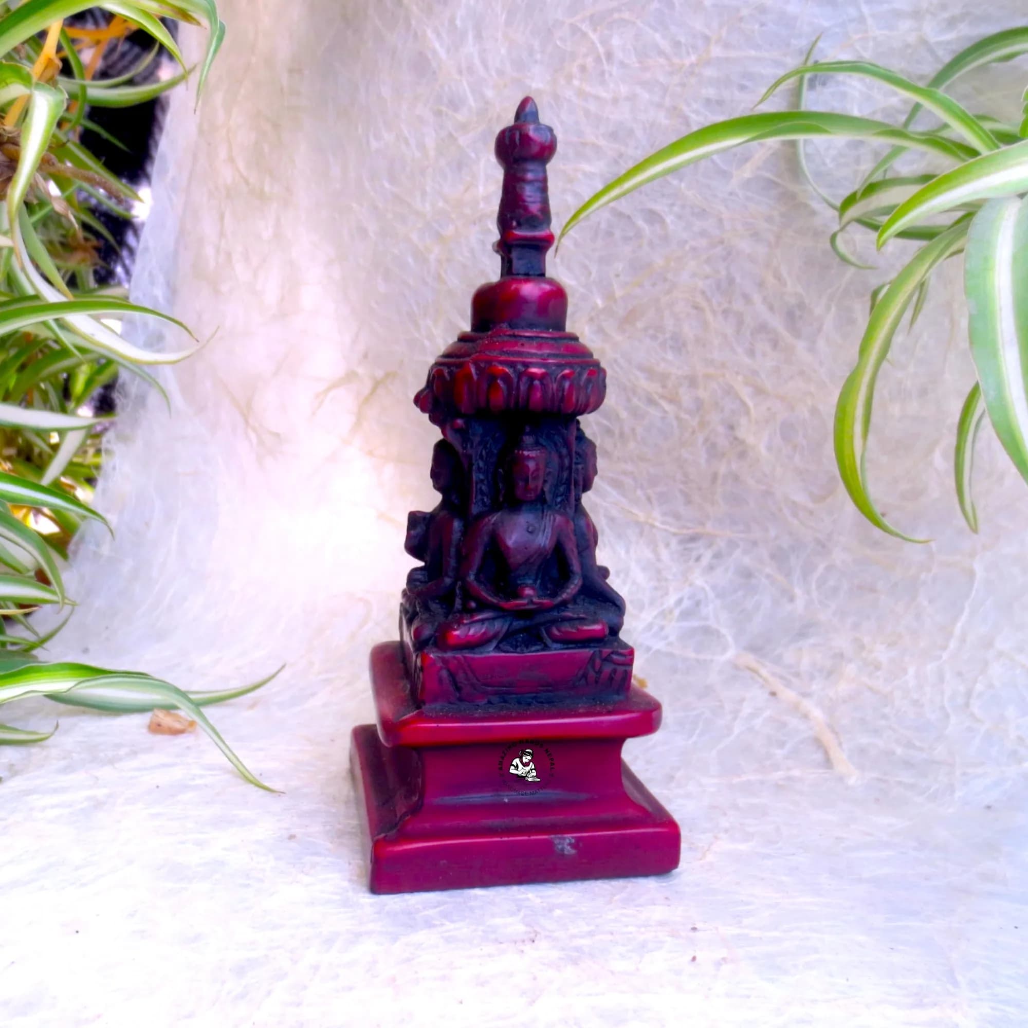 Resin Four-Faced Buddha Stupa