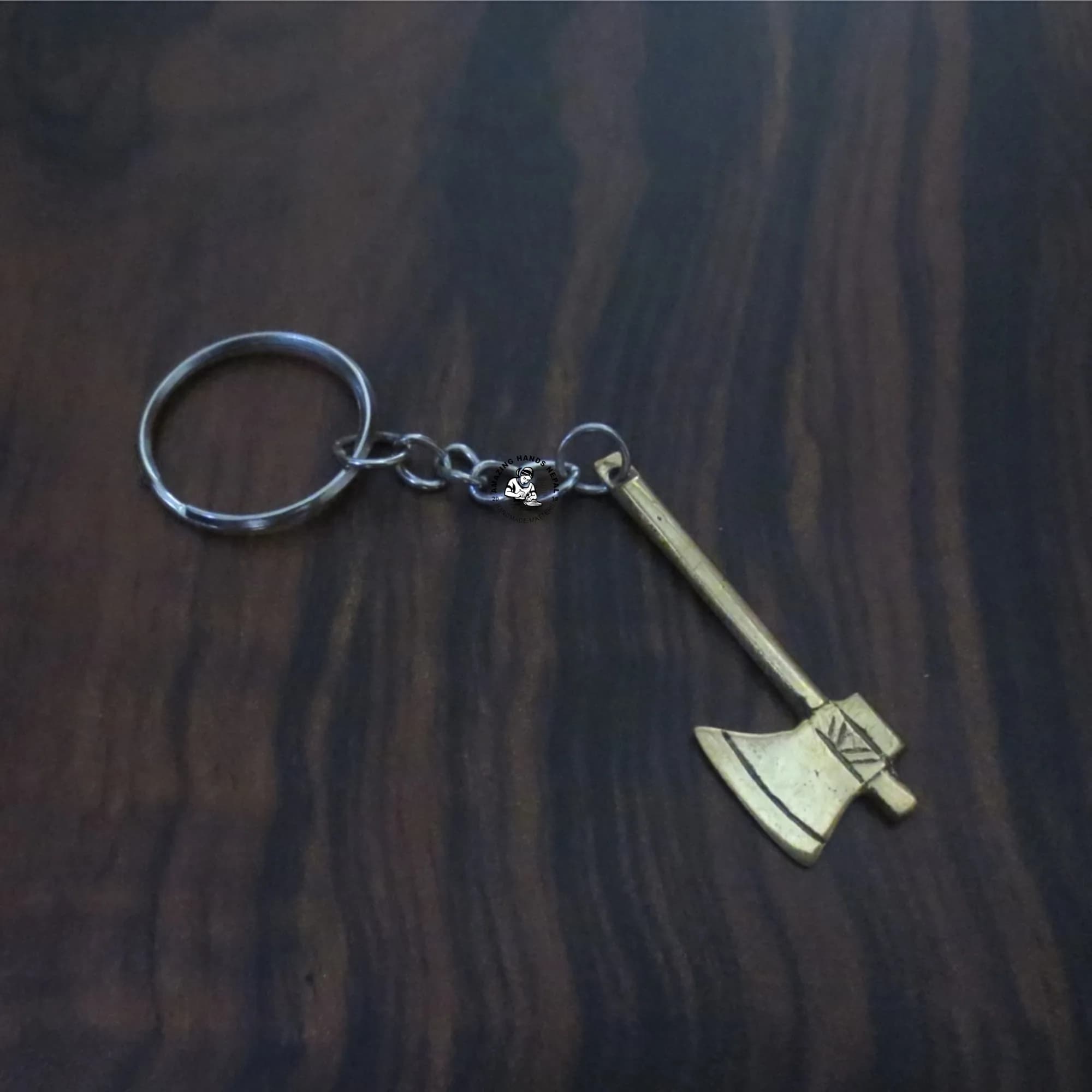 Nepali Brass Axe Keychain