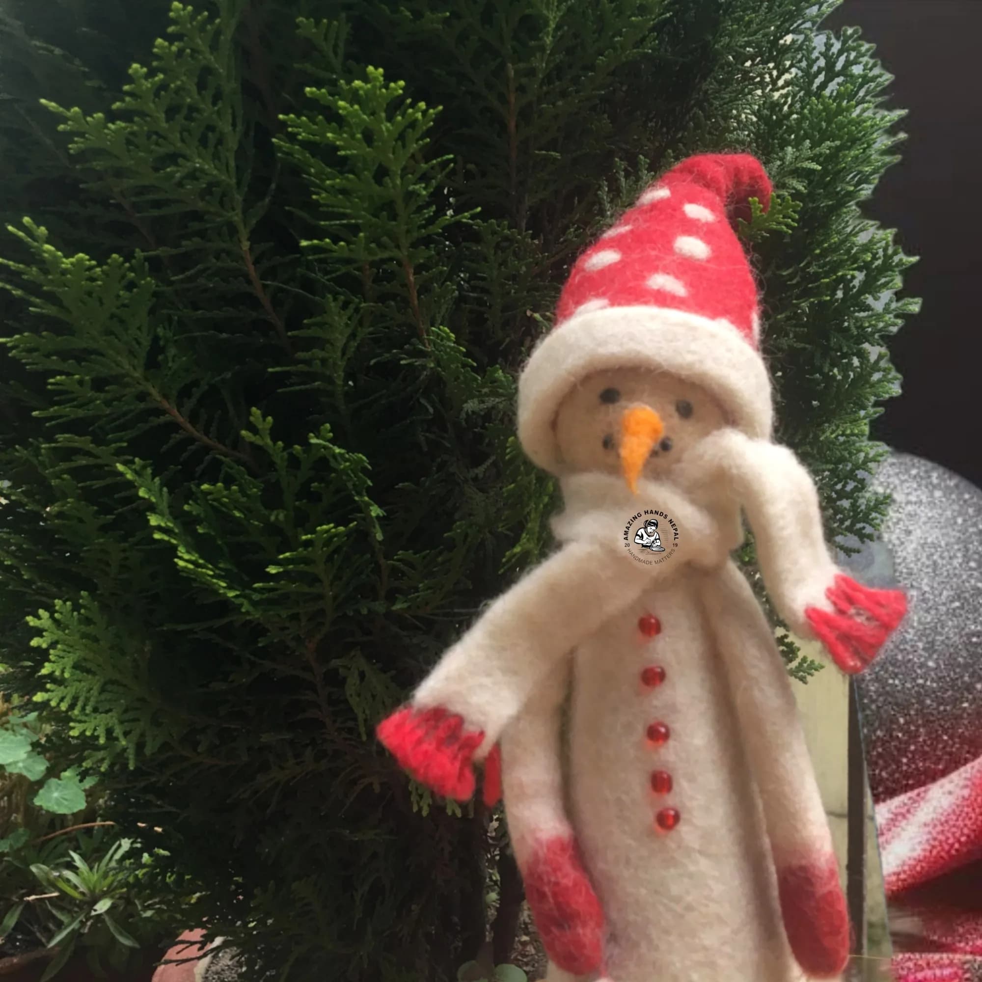 Nepali Handcrafted Circus Snowman Christmas Décor