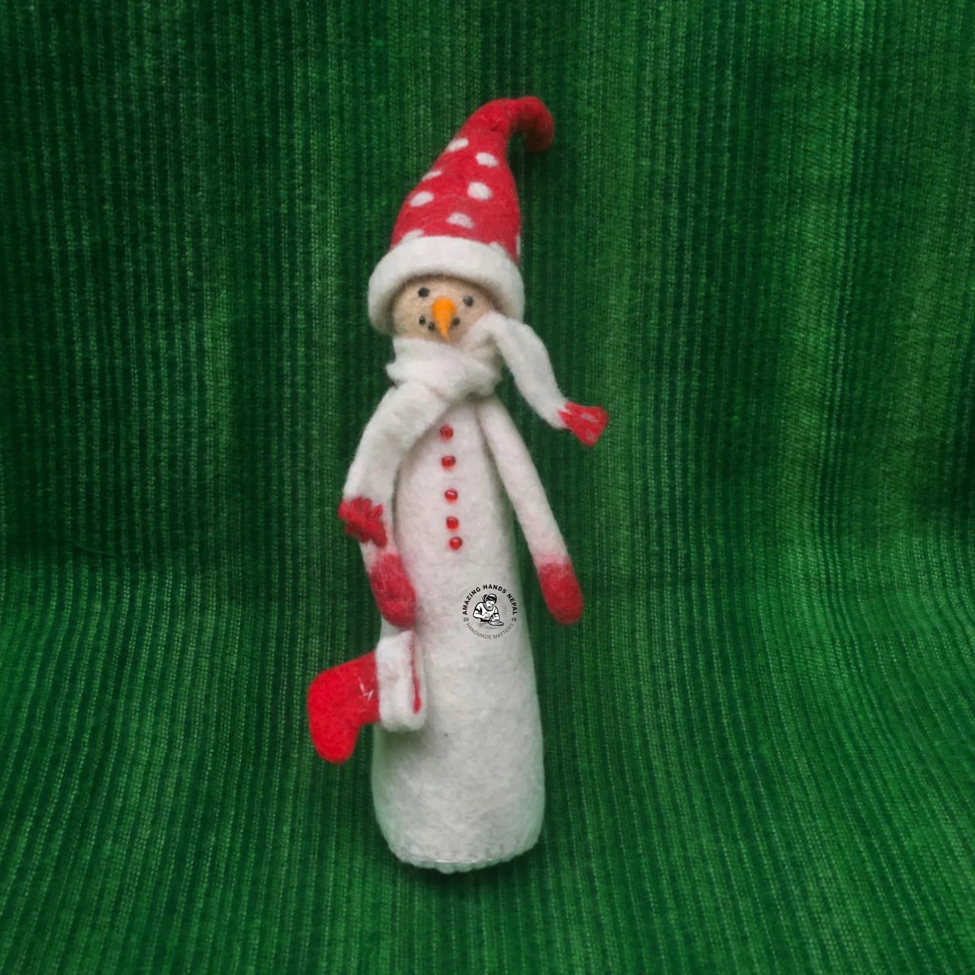 Nepali Handcrafted Circus Snowman Christmas Décor